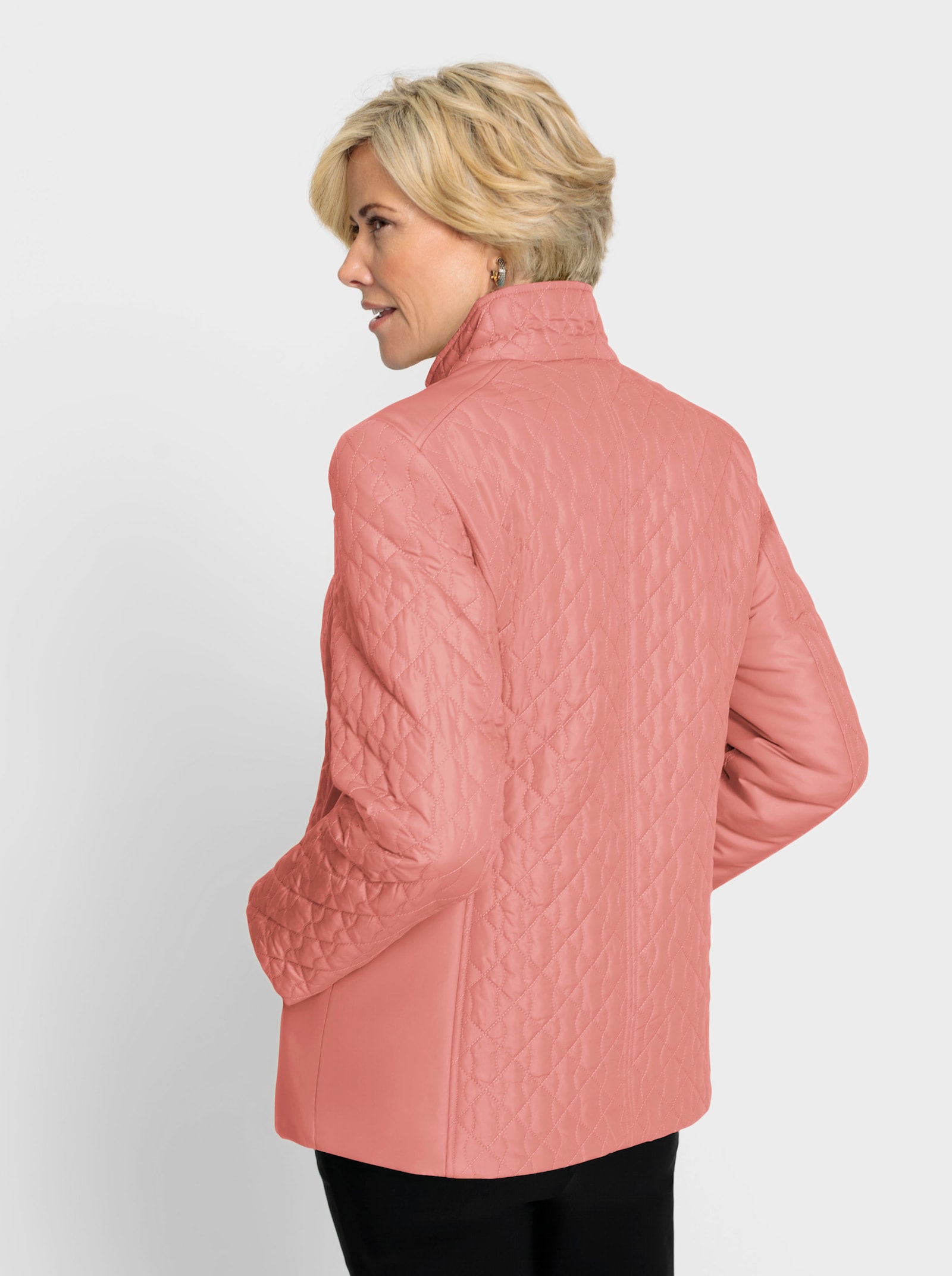 Steppjacke mit seitlichen Einsätzen - flamingo