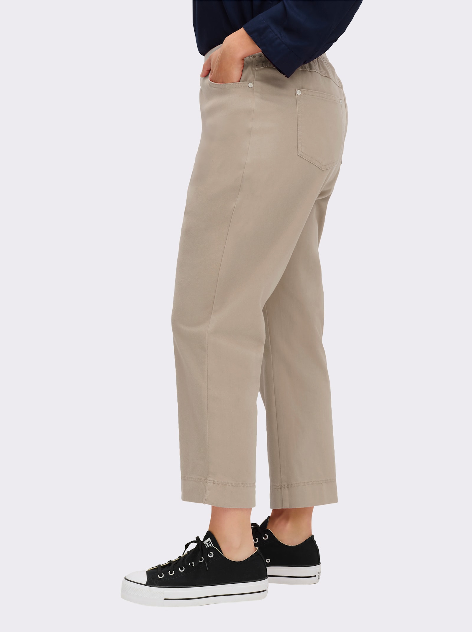 7/8-Jeans mit Jersey-Bund in softer Qualität - beige