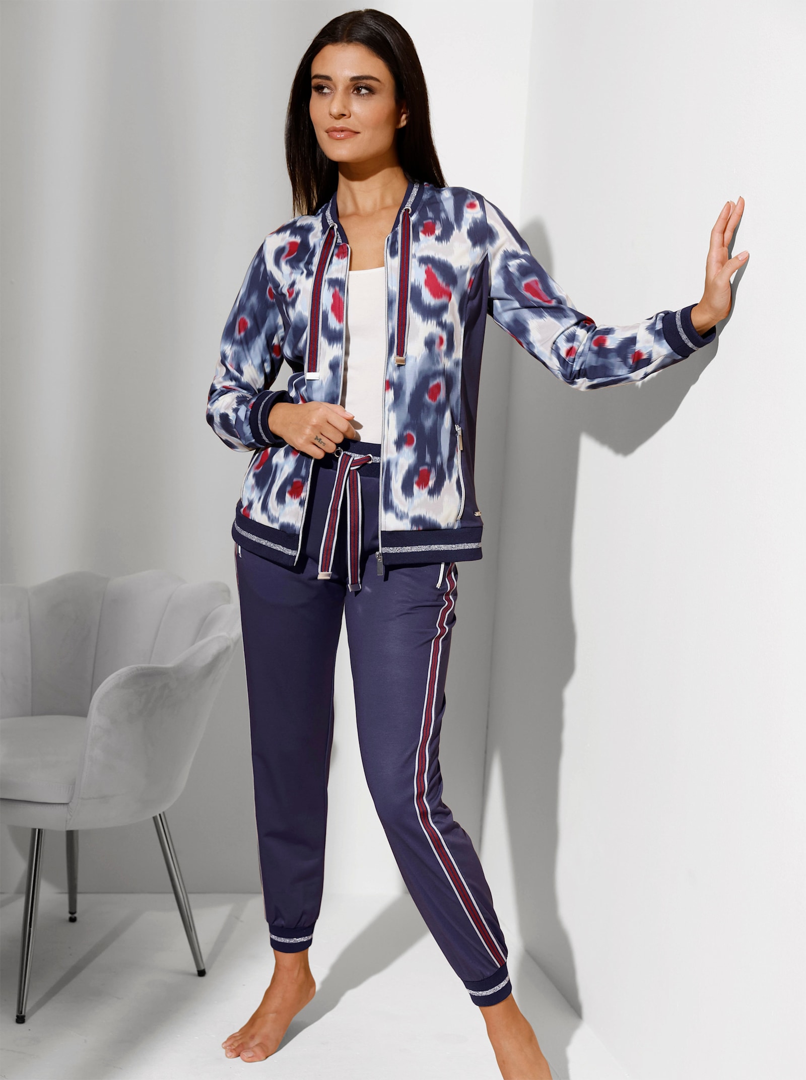 Veste - marine-cerise imprimé