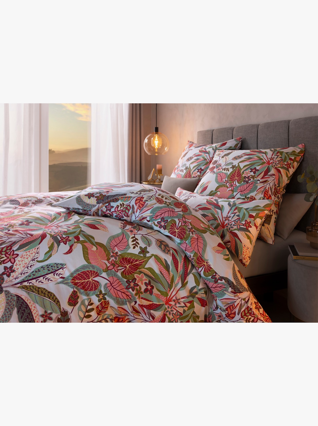 Irisette Bedtextiel - terra/salie bedrukt