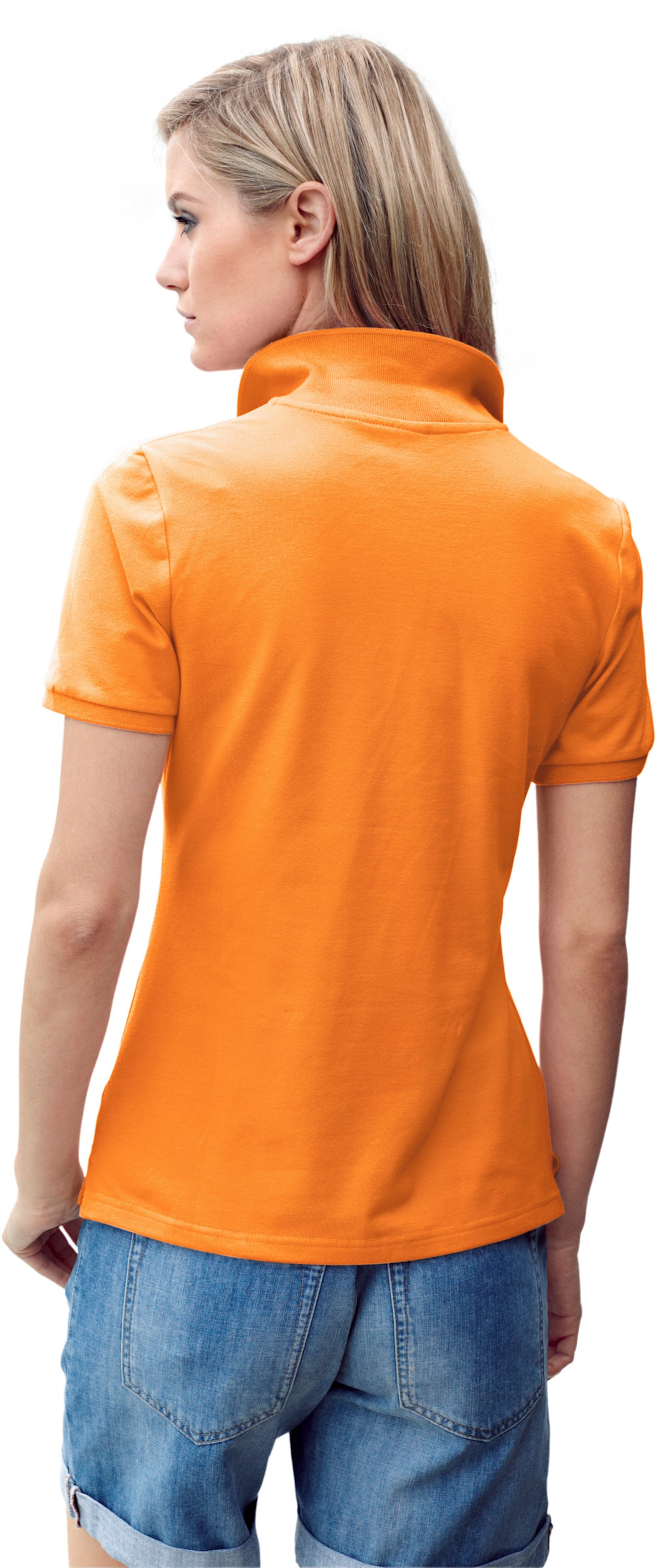 Orange  günstig Kaufen-Poloshirt in orange von heine. Poloshirt in orange von heine <![CDATA[Poloshirt Klassischer Polo-Style. Figurnahe, taillierte Form. Herrlich weiche, leichte Pikee-Qualität.]]>. 