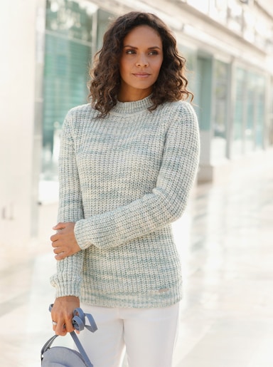 Pullover - kalkmint-jade-gemustert