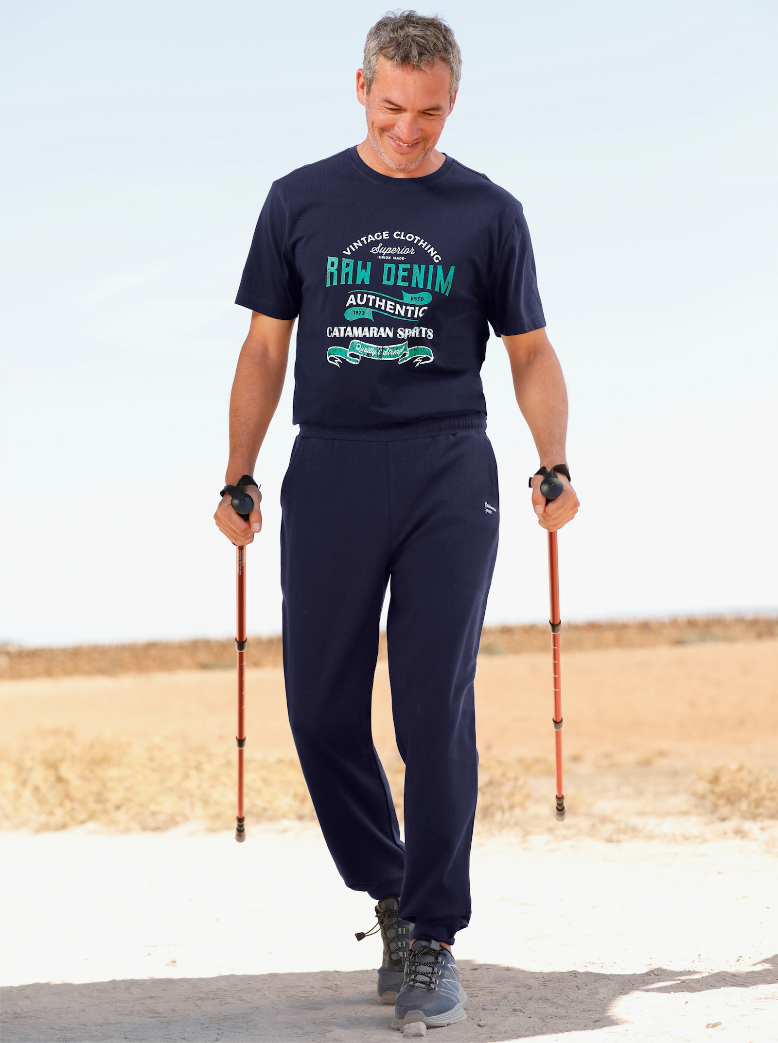 Catamaran Sports Freizeitanzug aus Shirt und Jogginghose - marine-grün