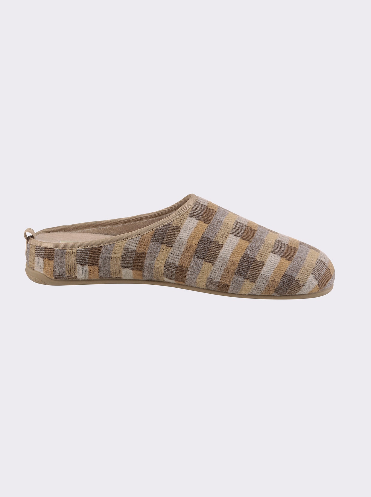 Pantoffels - camel geruit