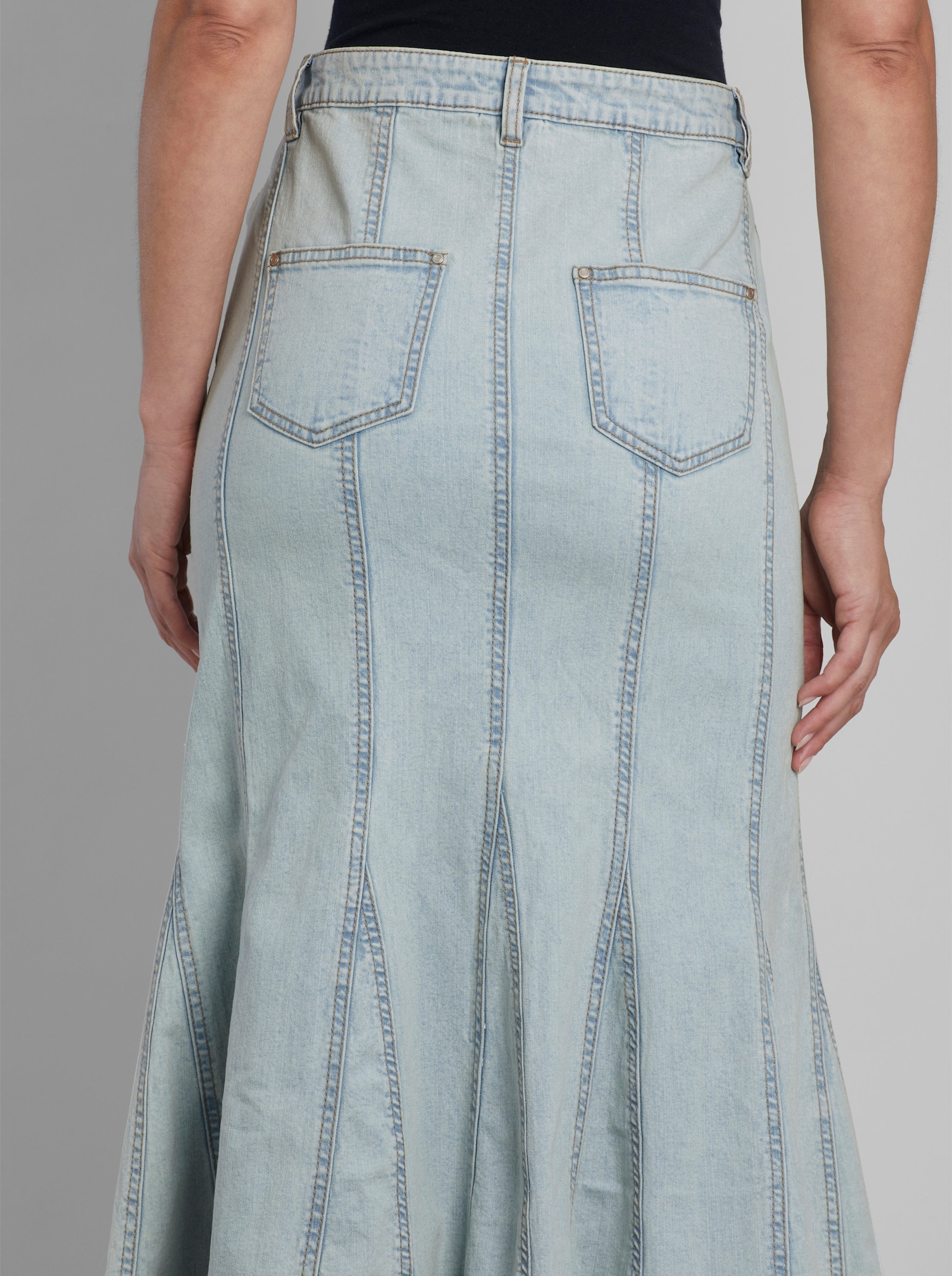heine Jeansrock in Godet-Form - blue-bleached
