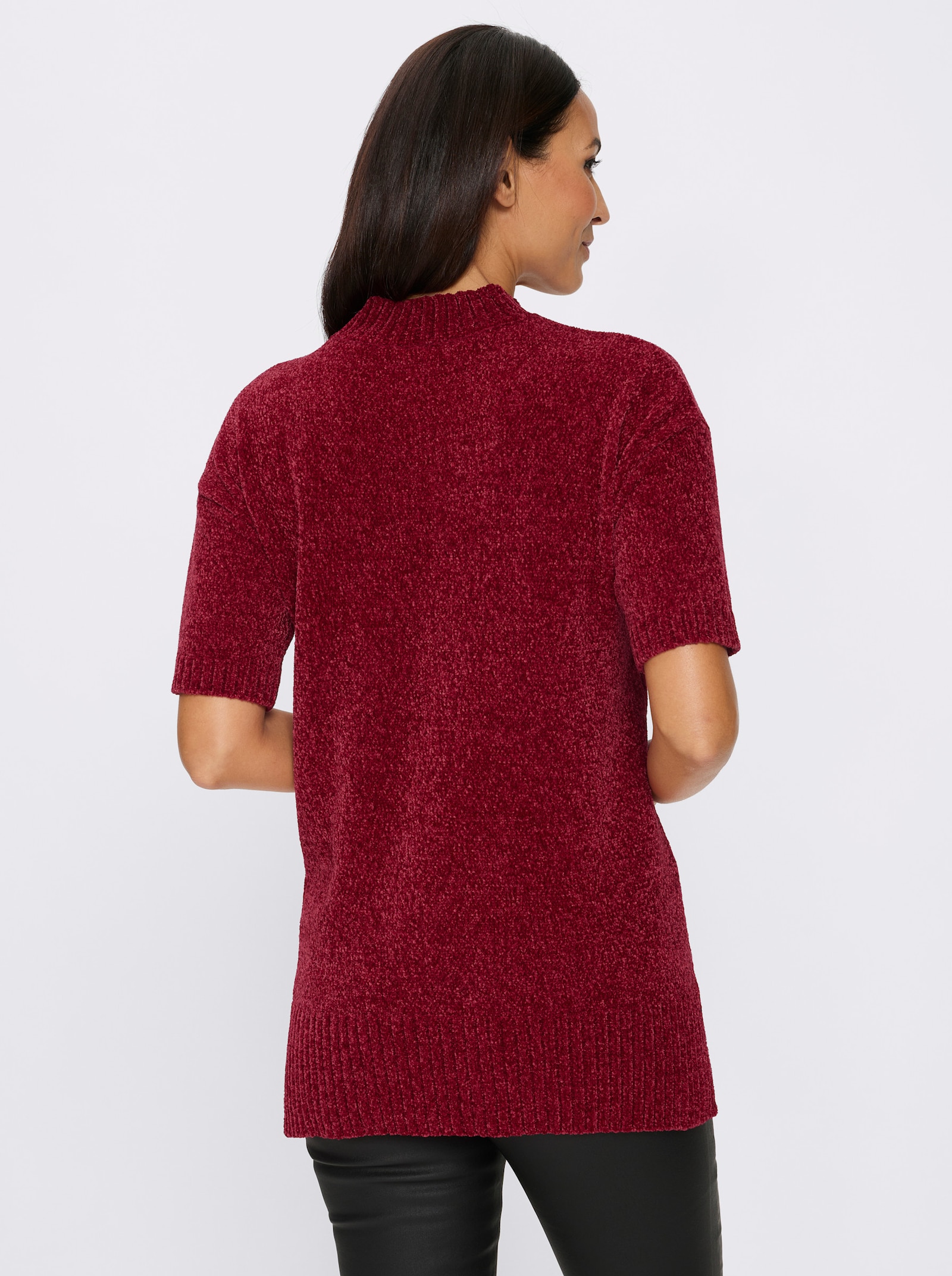 heine Lange pullover met opstaande kraag - kers