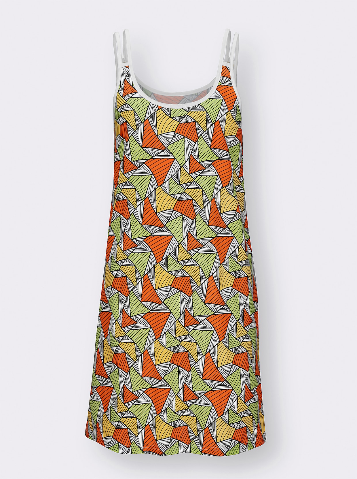 wäschepur Nachthemd - weiss-kiwi-bedruckt