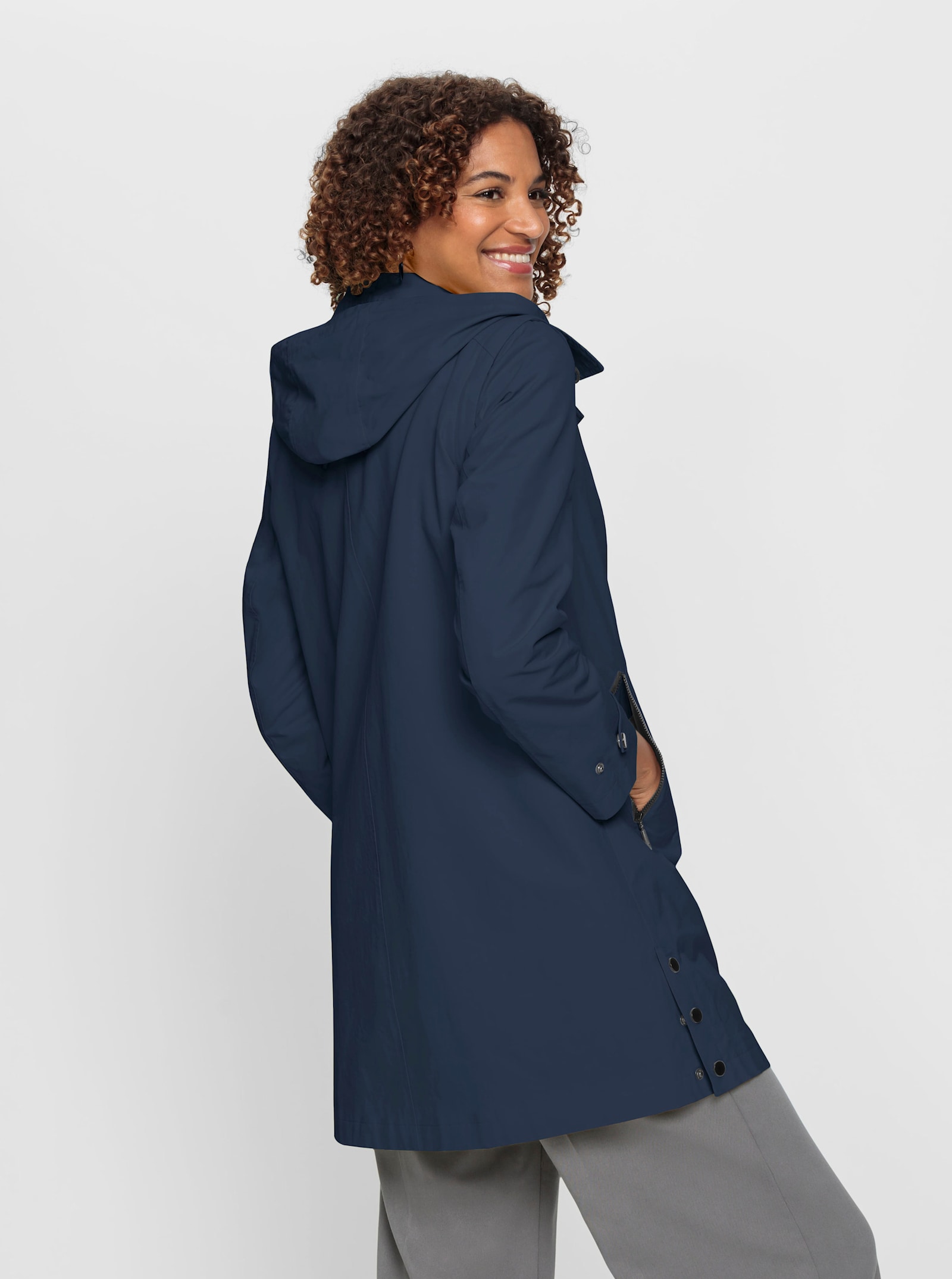 2-in-1-Jacke mit abnehmbarer Kapuze - dunkelblau