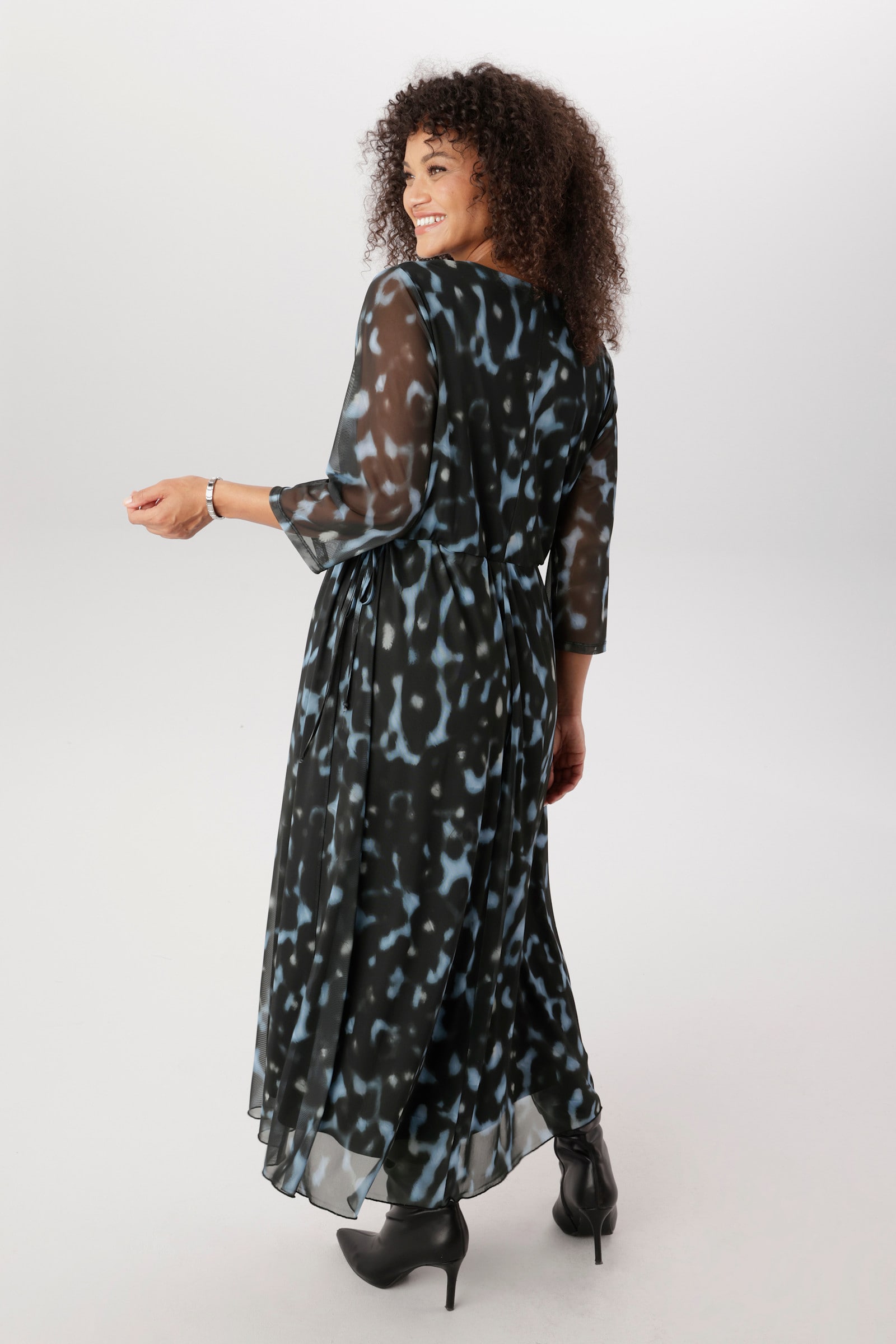 Aniston PLUS Meshkleid - braun-hellblau-blau