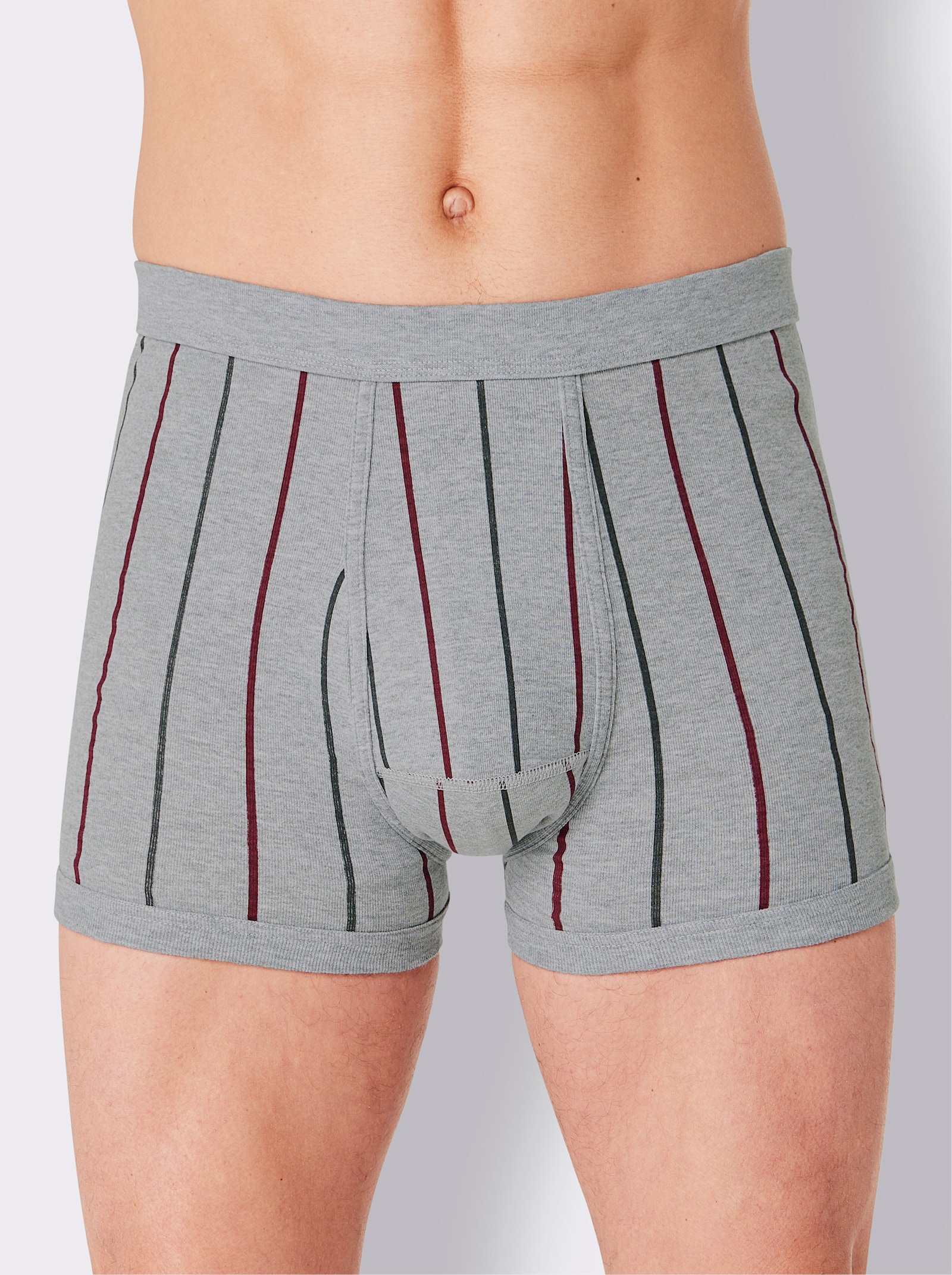 wäschepur men Hose kurz - grau-gestreift