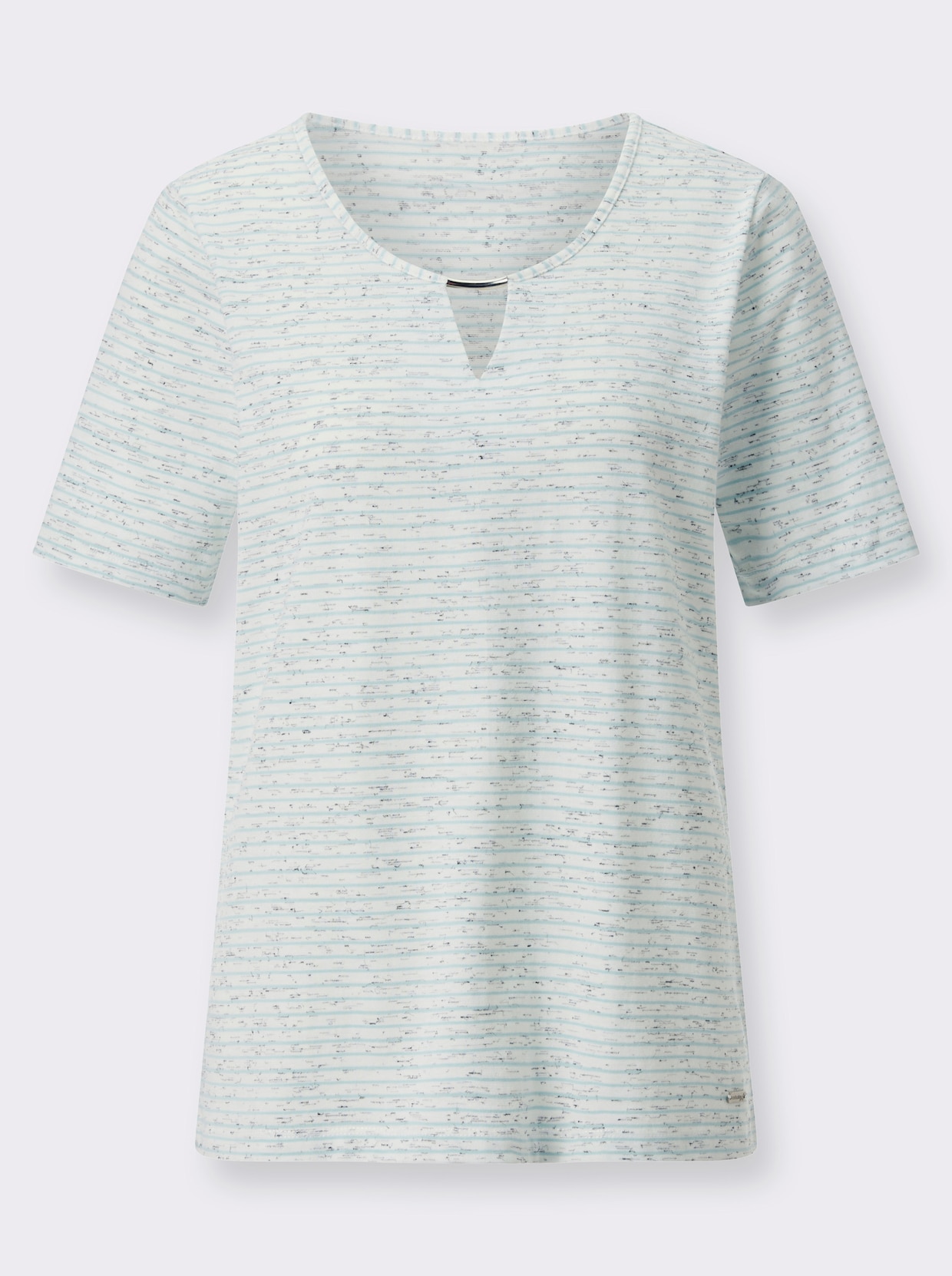 Kurzarmshirt - mint-geringelt