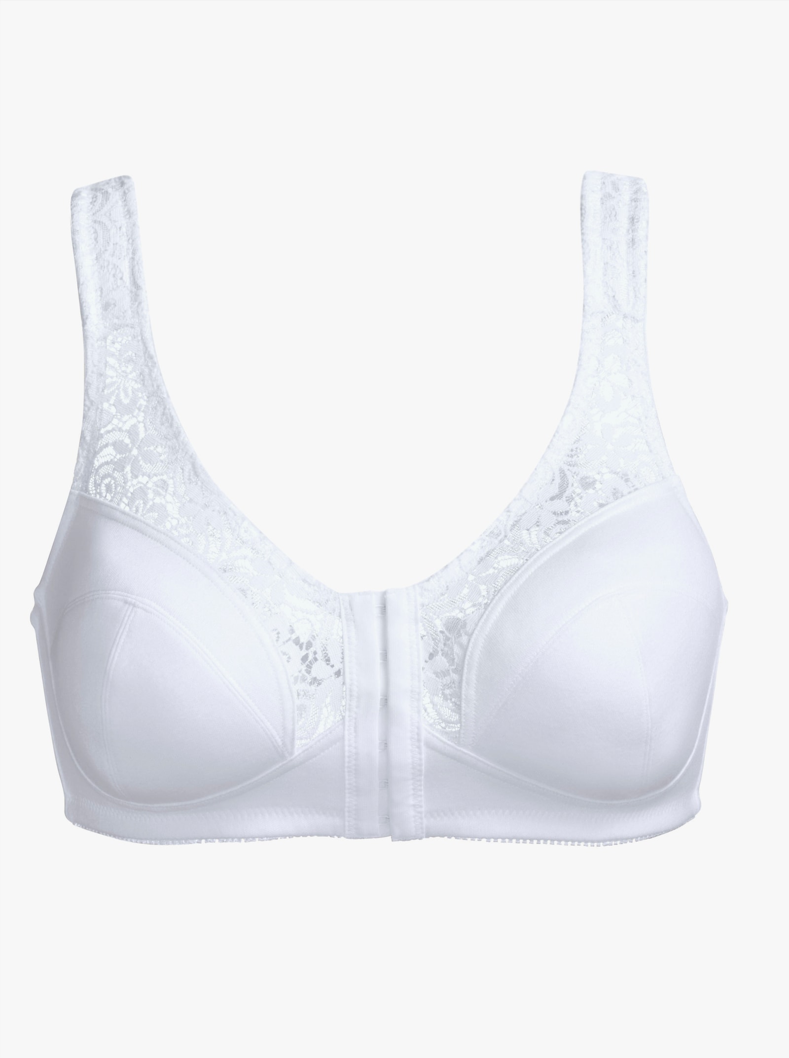 Speidel Vorderverschluss-BH ohne Bügel mit Spitze - weiß