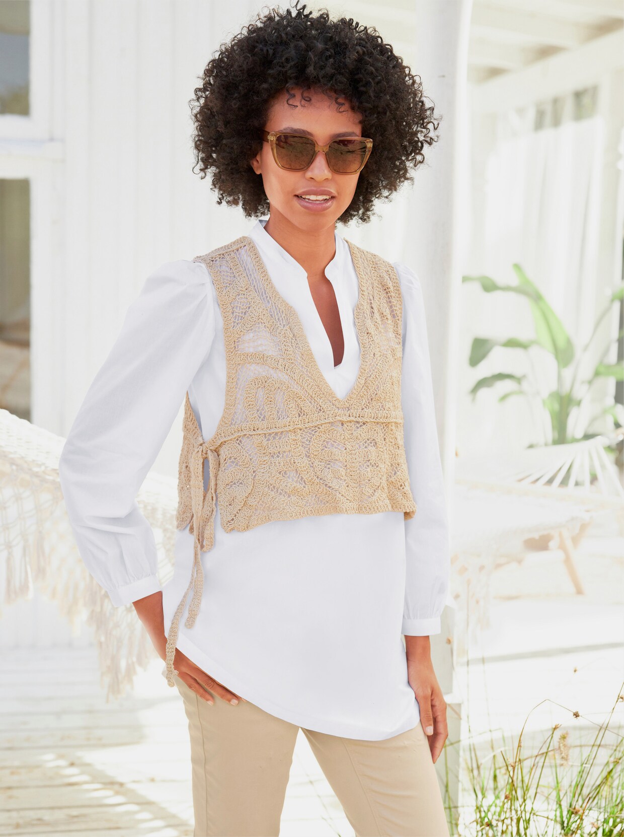 heine Longbluse - weiß