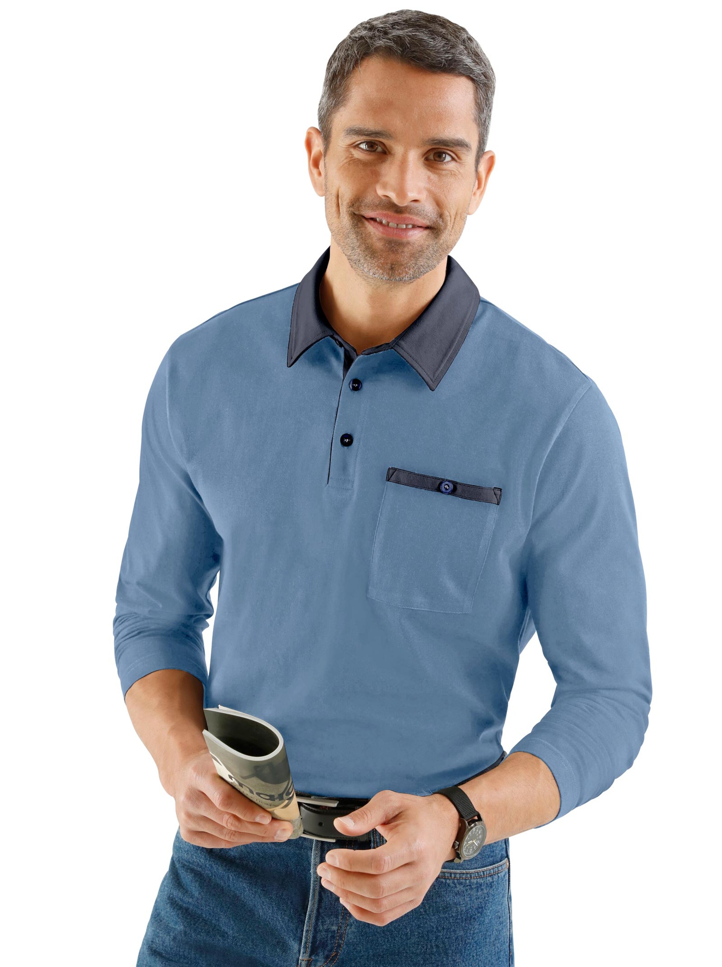 Poloshirt - mittelblau