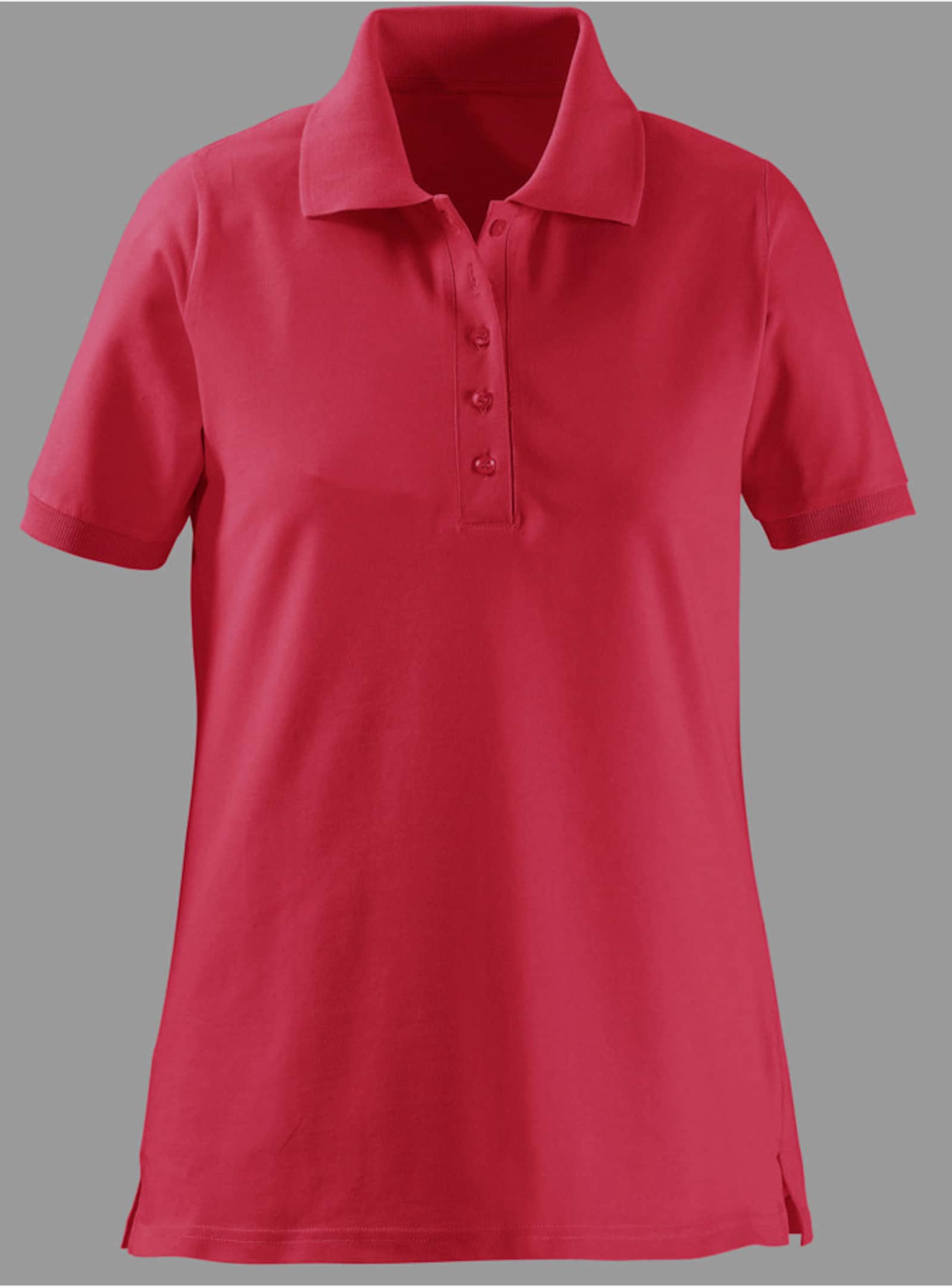 Poloshirt mit Seitenschlitzen - kirschrot