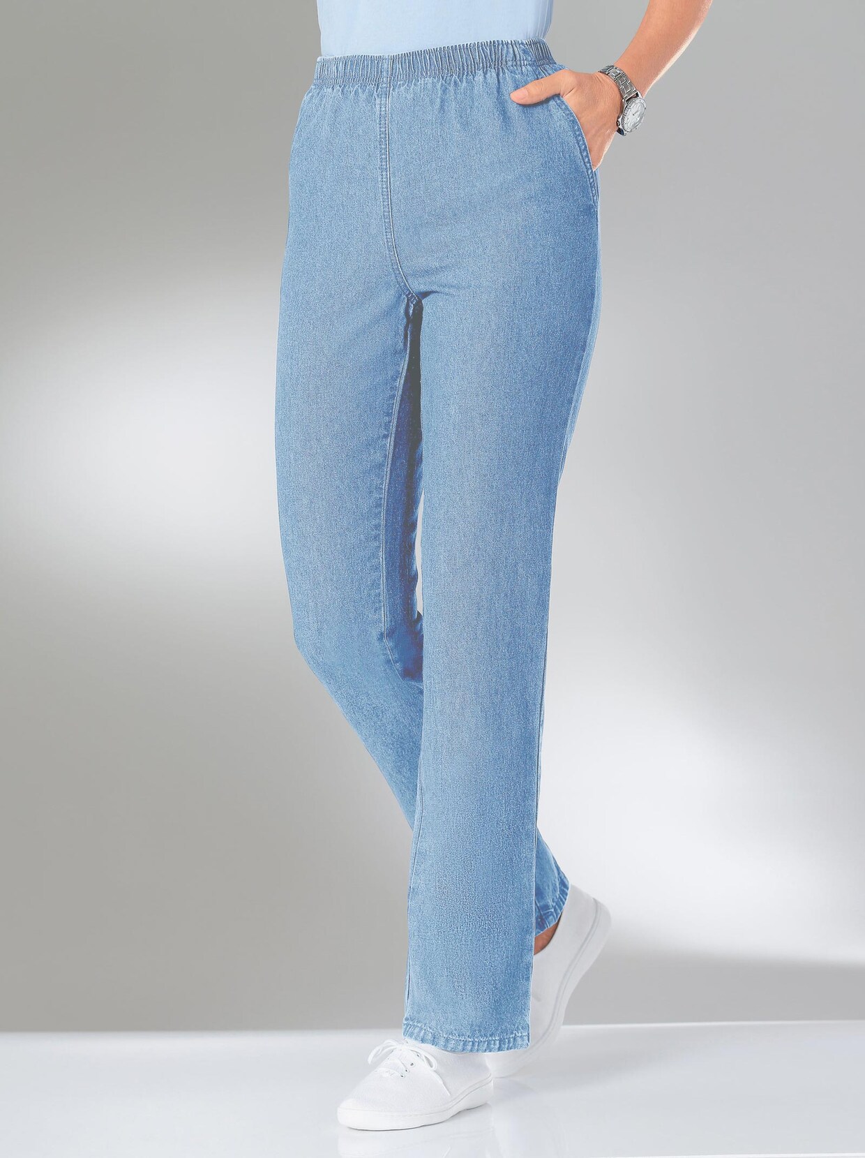 Schlupfjeans - blue-bleached