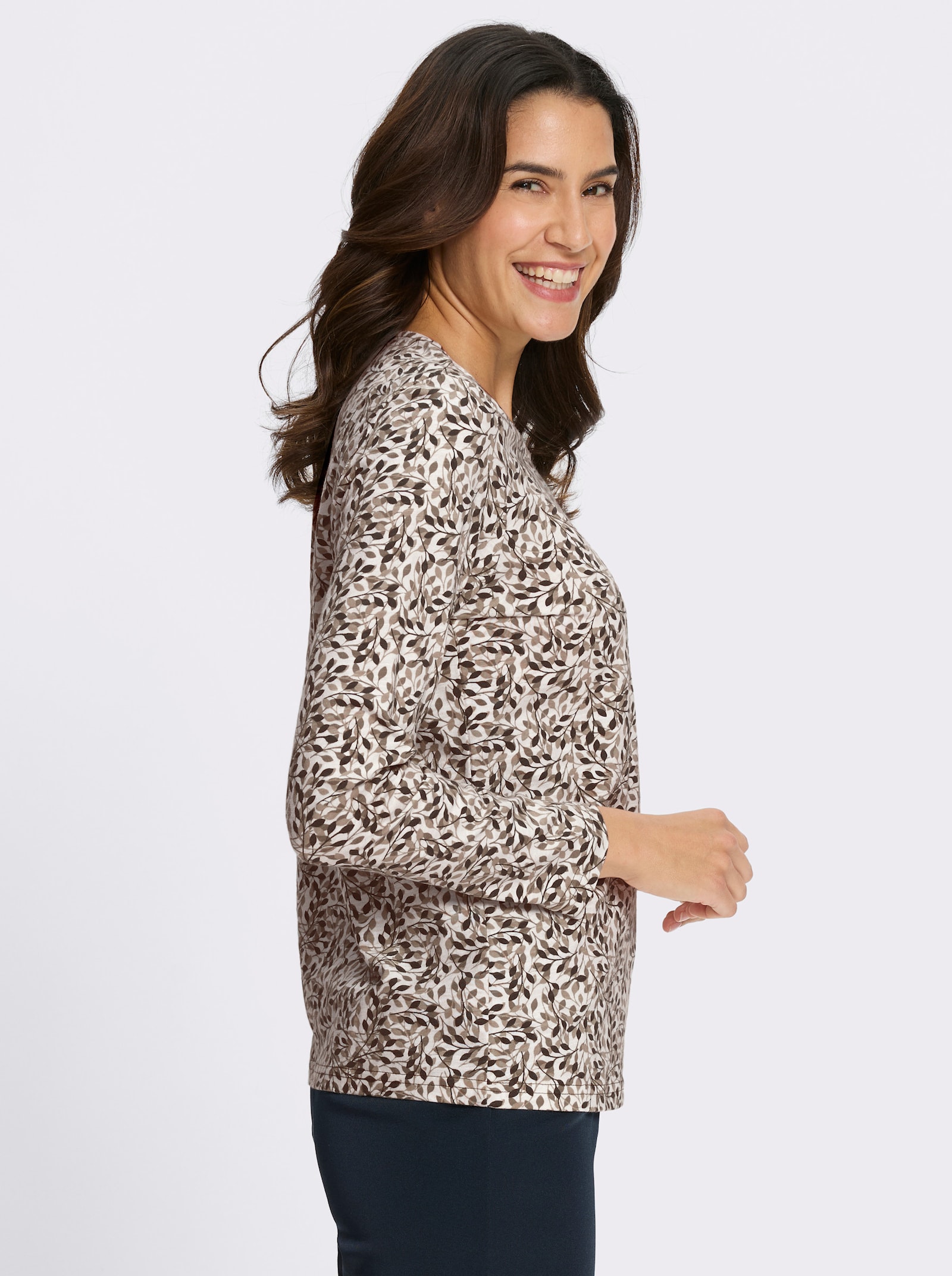 Print-Shirt - schoko-braun-bedruckt