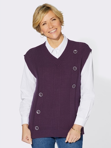 Pullunder mit Zierknöpfen - traube