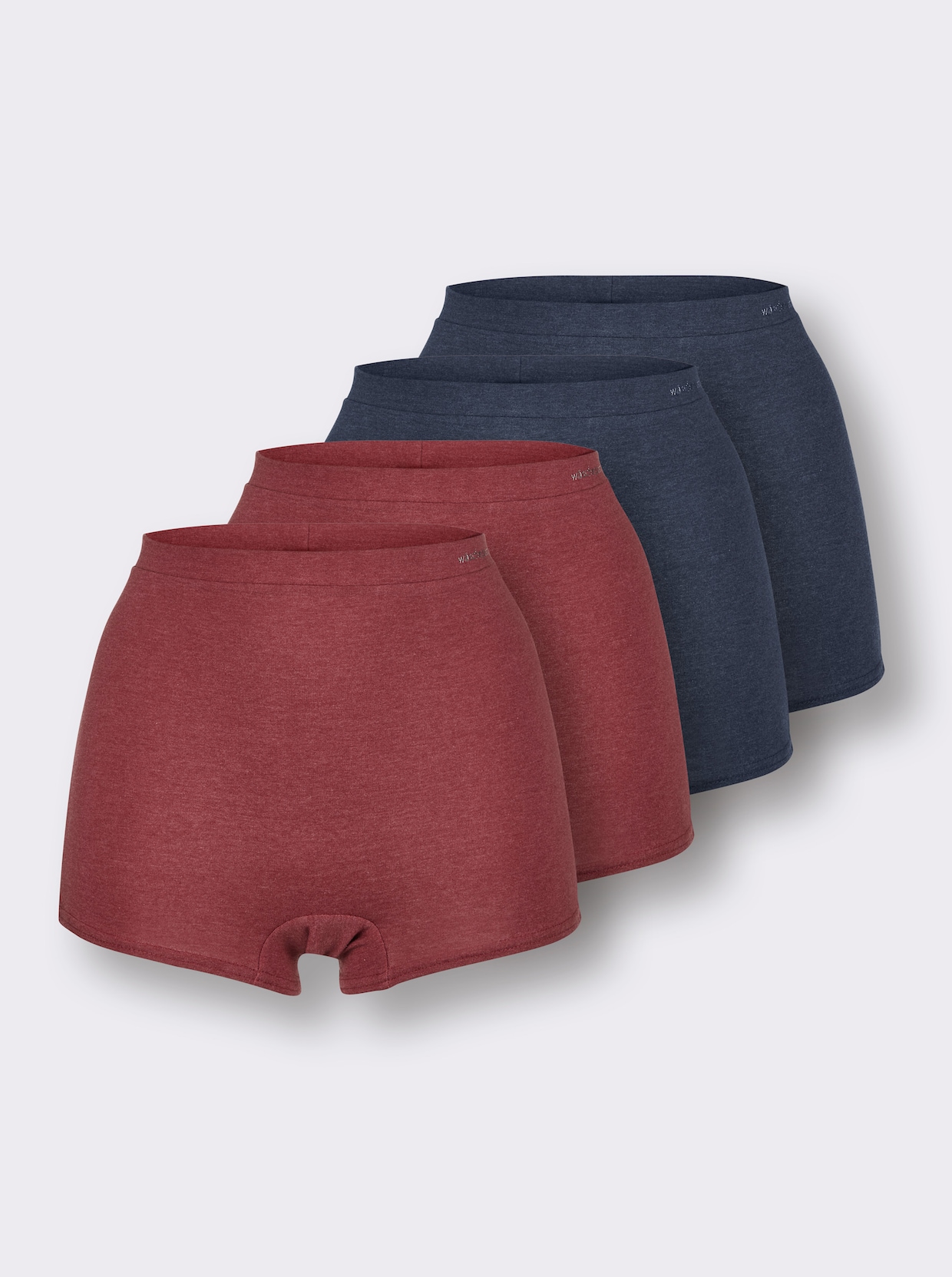 wäschepur Panty - 2x marine gemêleerd + 2x donkerrood gemêleerd