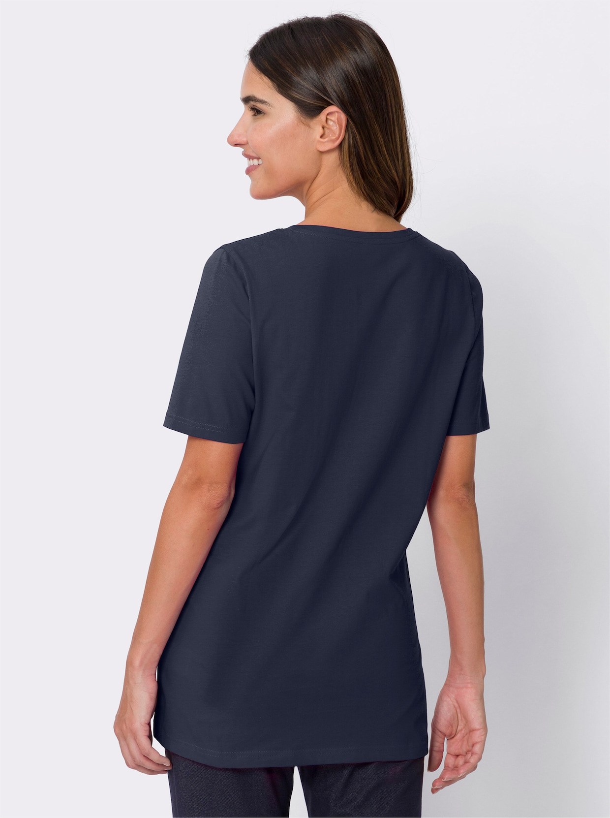 Lang shirt - nachtblauw