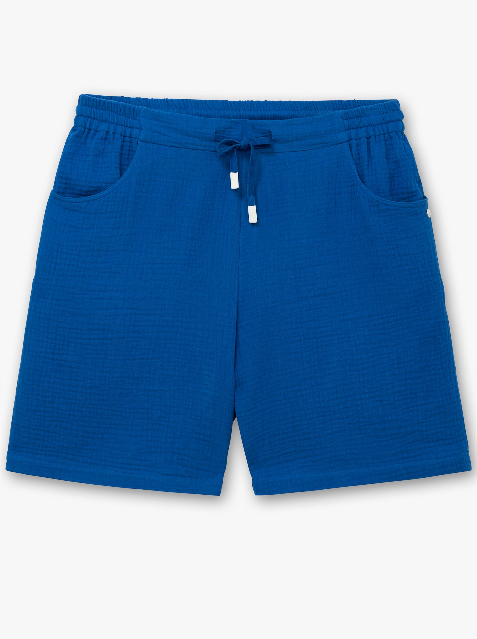 sheego Bermudas mit Schlupfbund, aus Musselin - kobaltblau