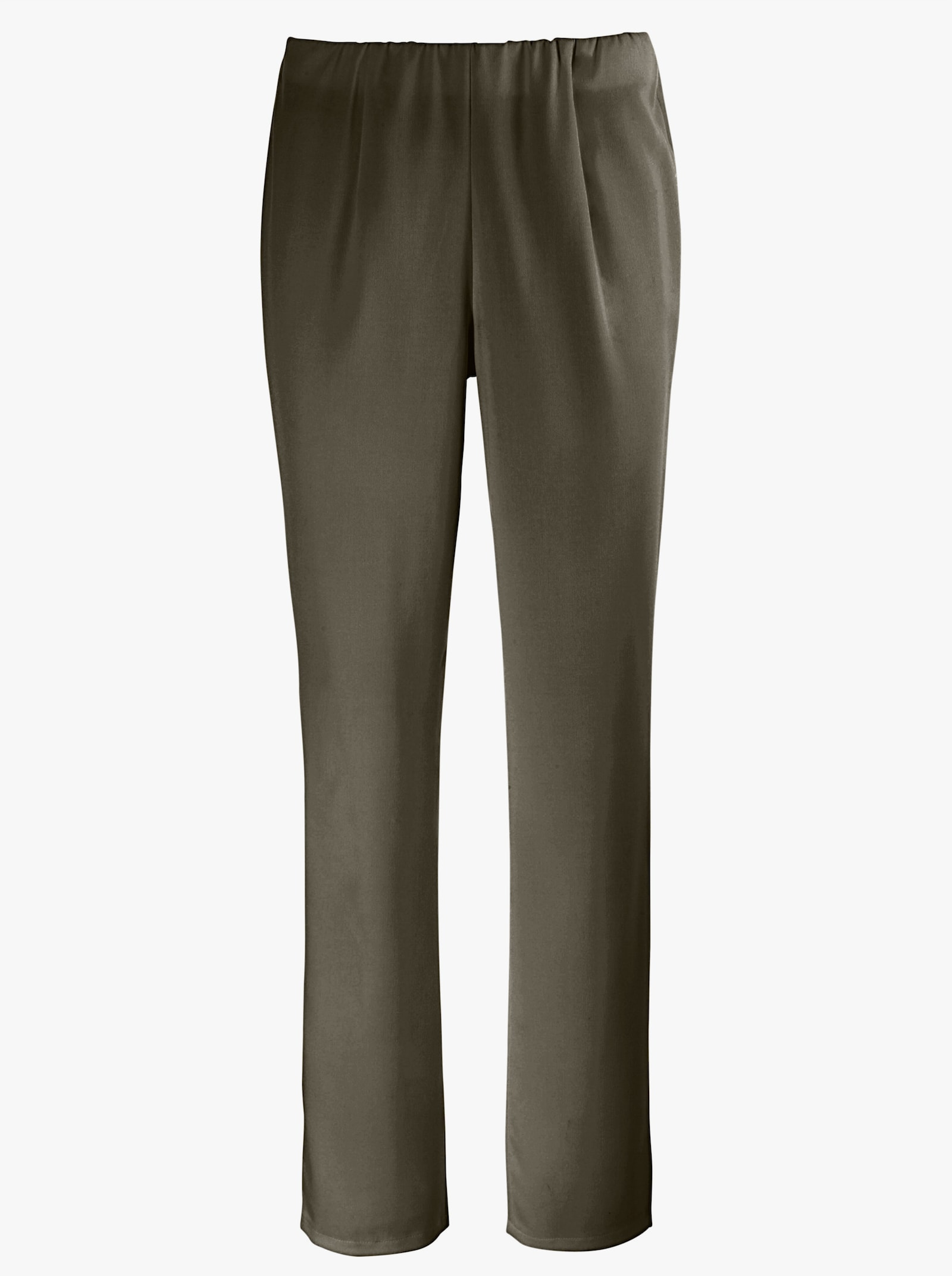 Strečové kalhoty s vnitřním elastickým pasem - khaki