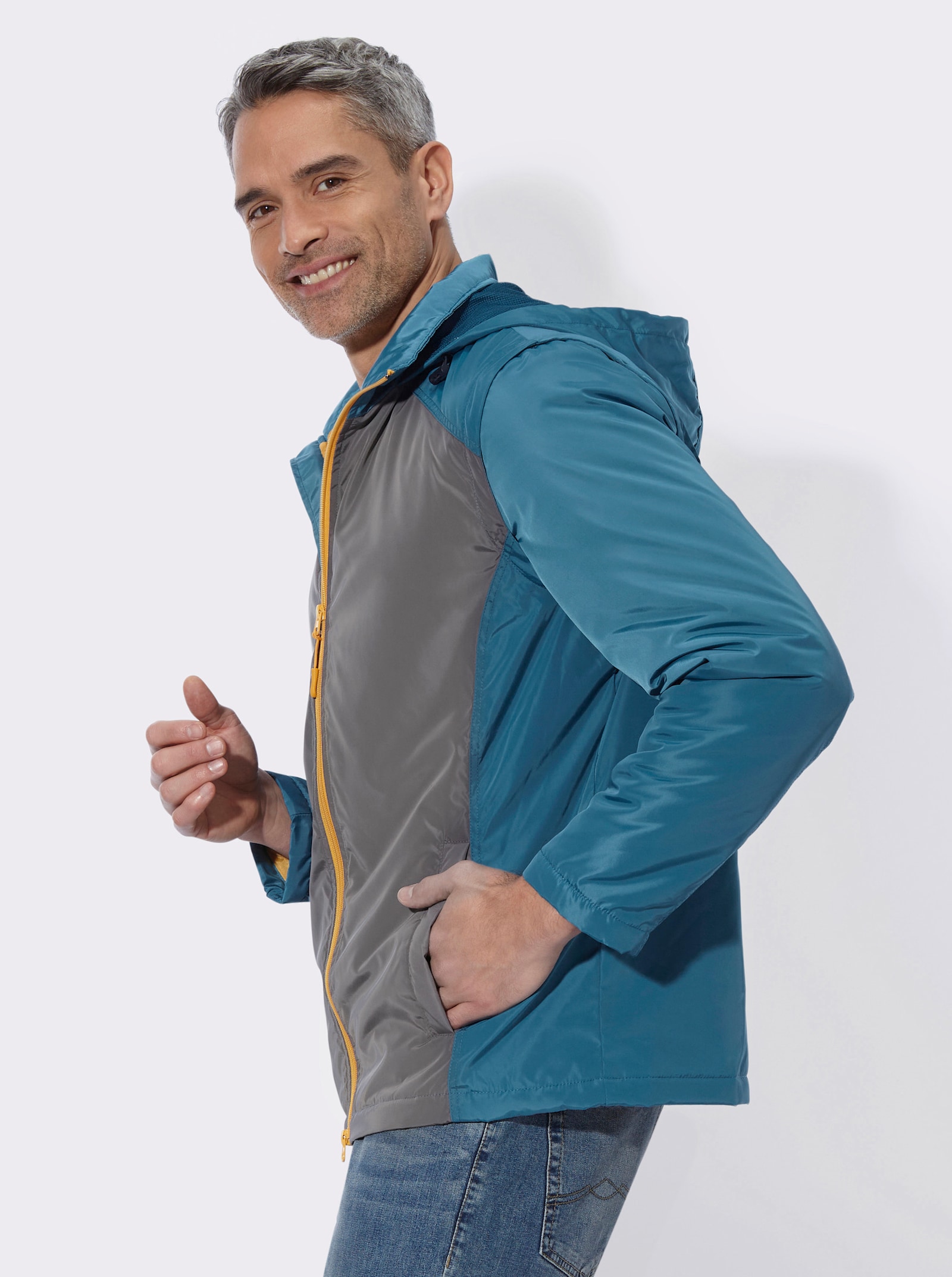 Outdoorjacke mit abzippbaren Ärmeln - topas-anthrazit
