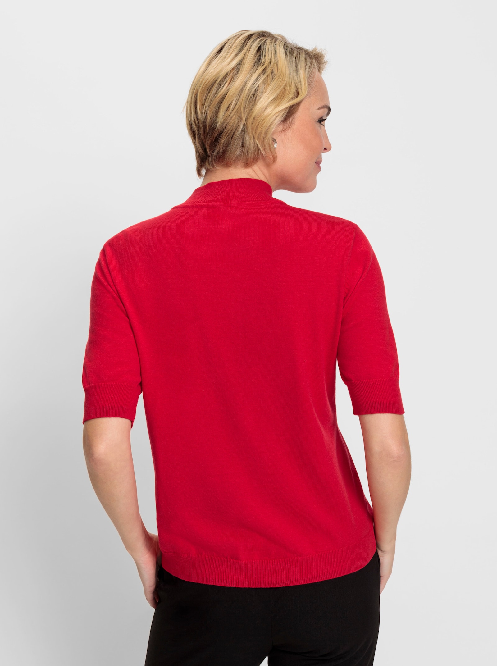 Pullover met halflange mouwen - rood