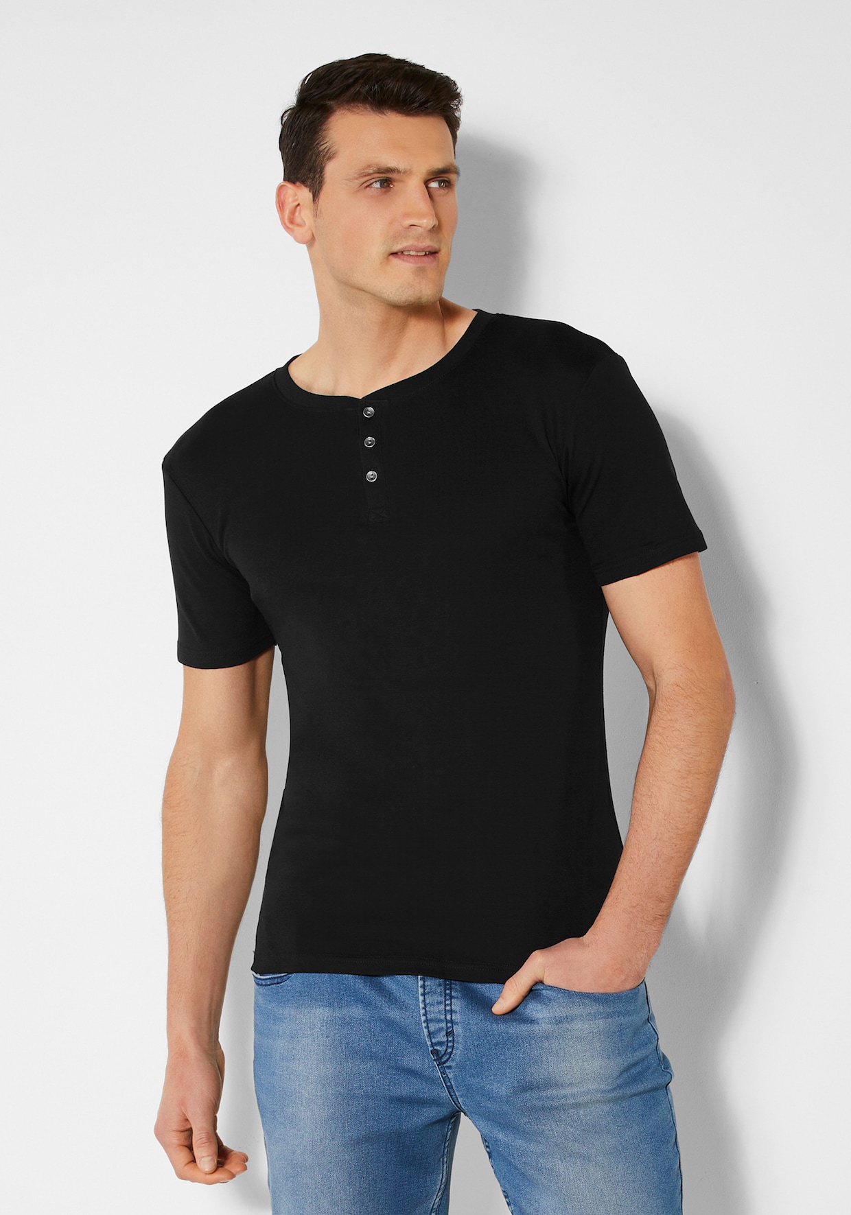 H.I.S T-Shirt - schwarz