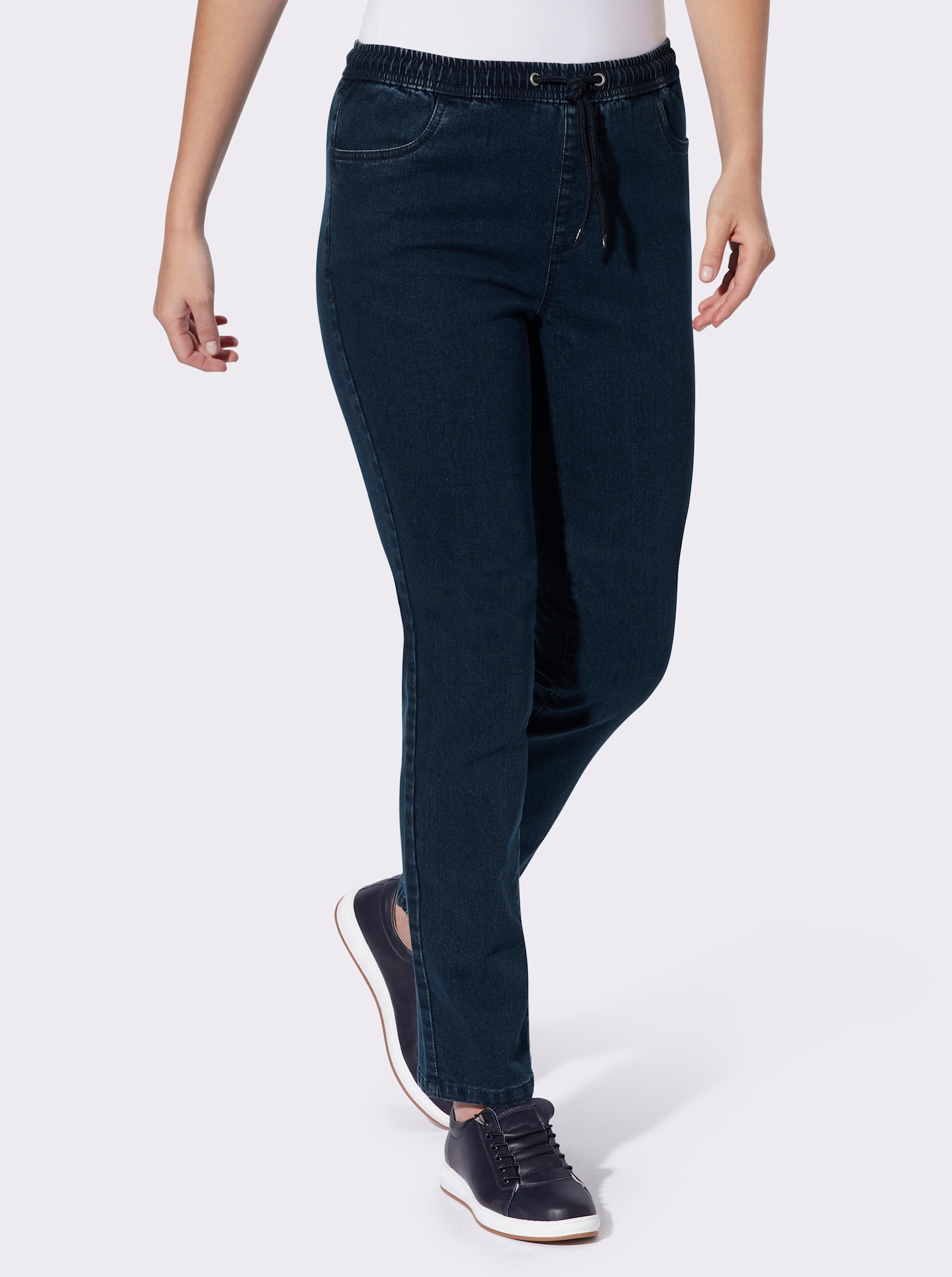 Thermojeans mit Rundum-Dehnbund - blue-stone-washed