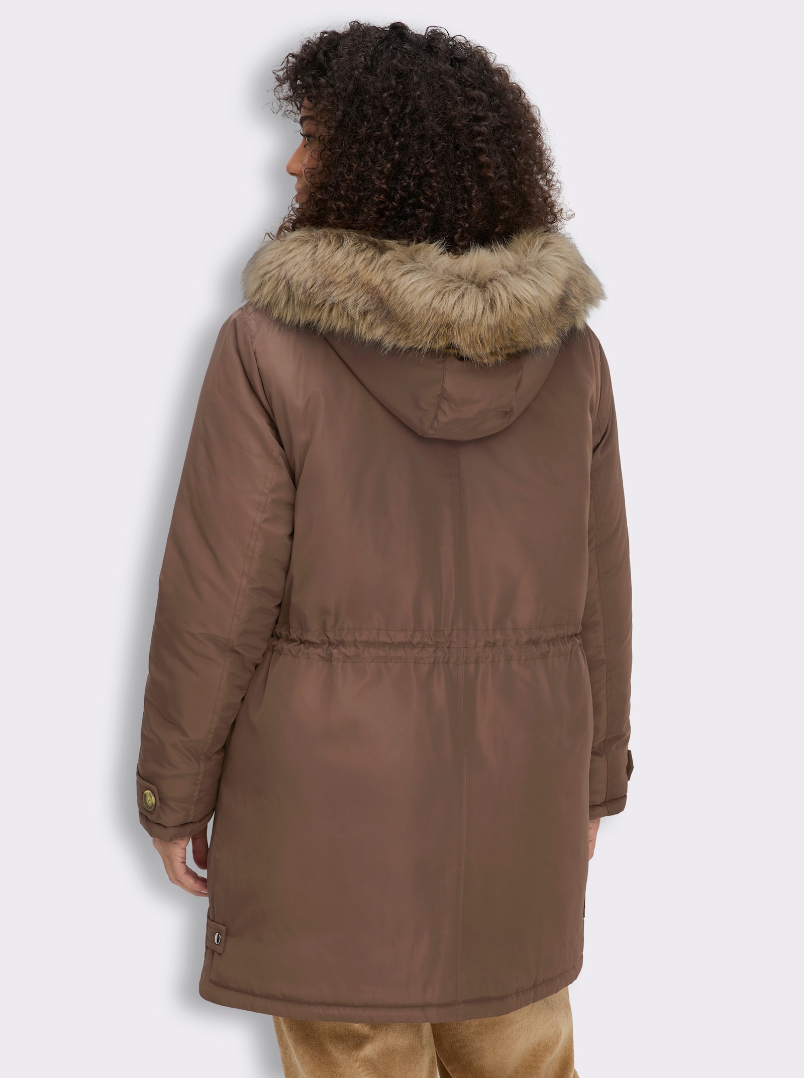 sheego Parka mit gefütterter Kapuze - schoko
