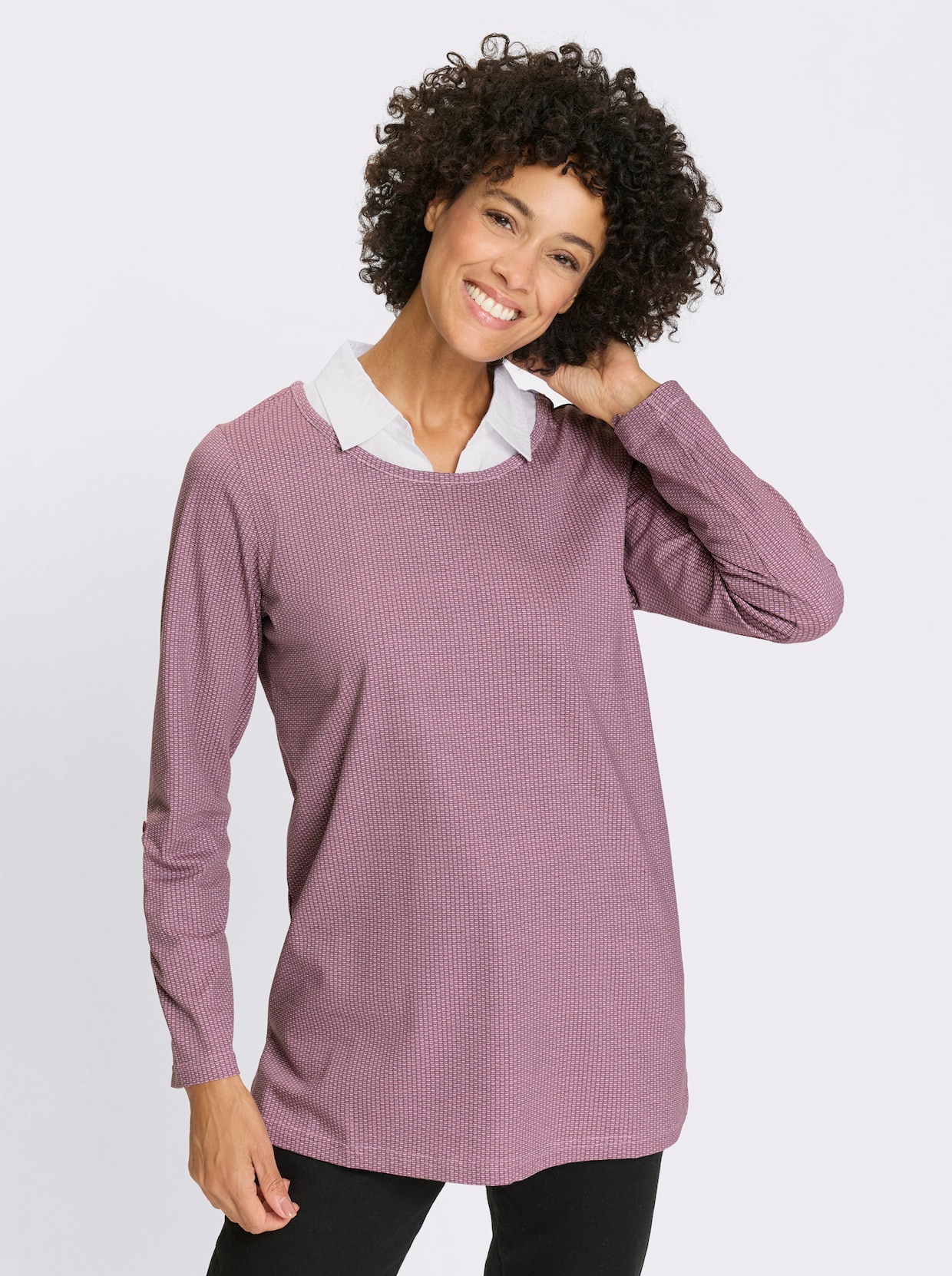Longshirt - rosé-orchidee-bedruckt