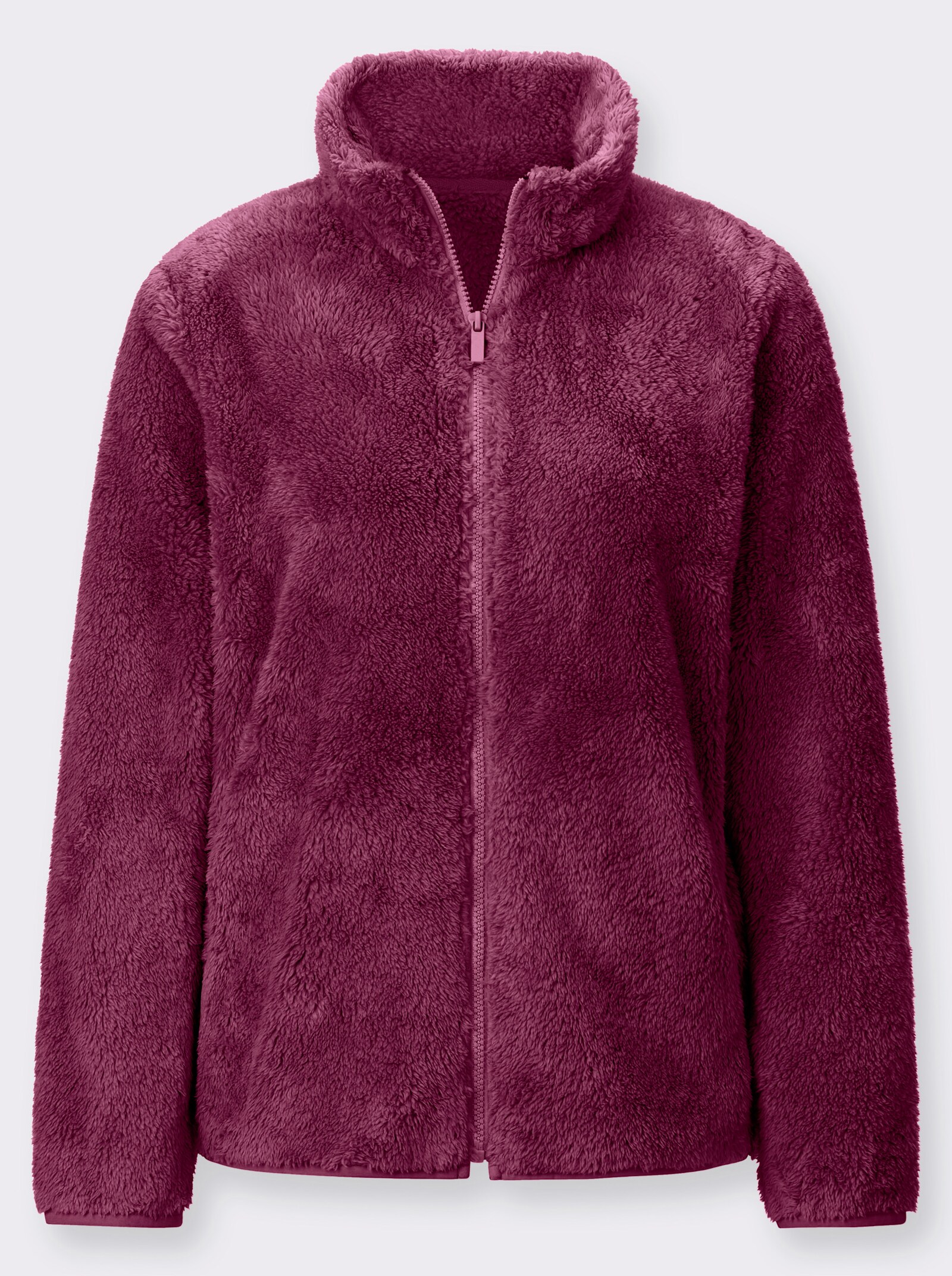 Fleecejacke in Teddy-Optik - malve