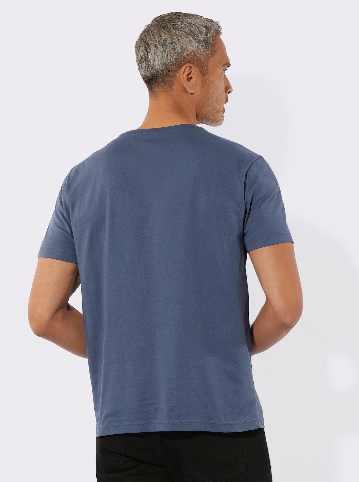 Kurzarmshirt - rauchblau
