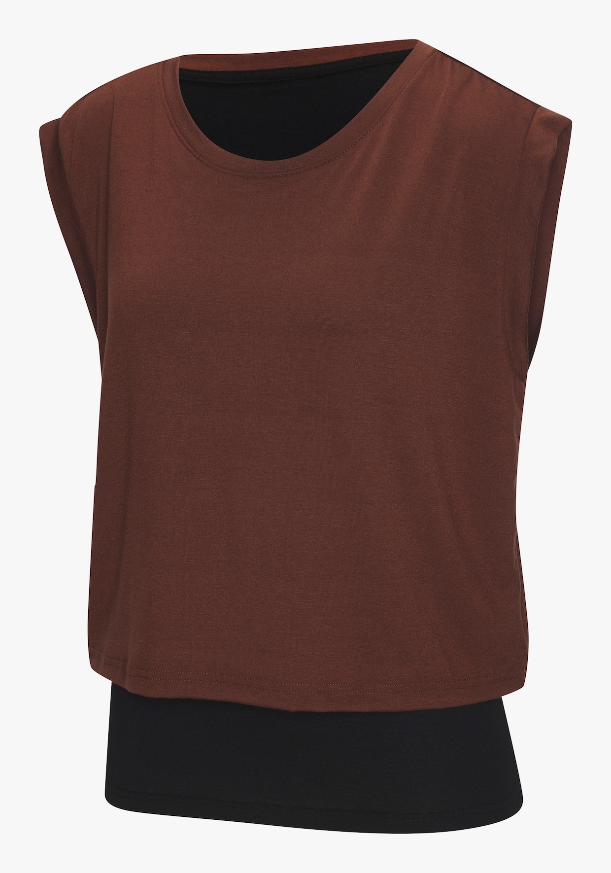 LASCANA ACTIVE 2-in-1-Shirt - braun-schwarz