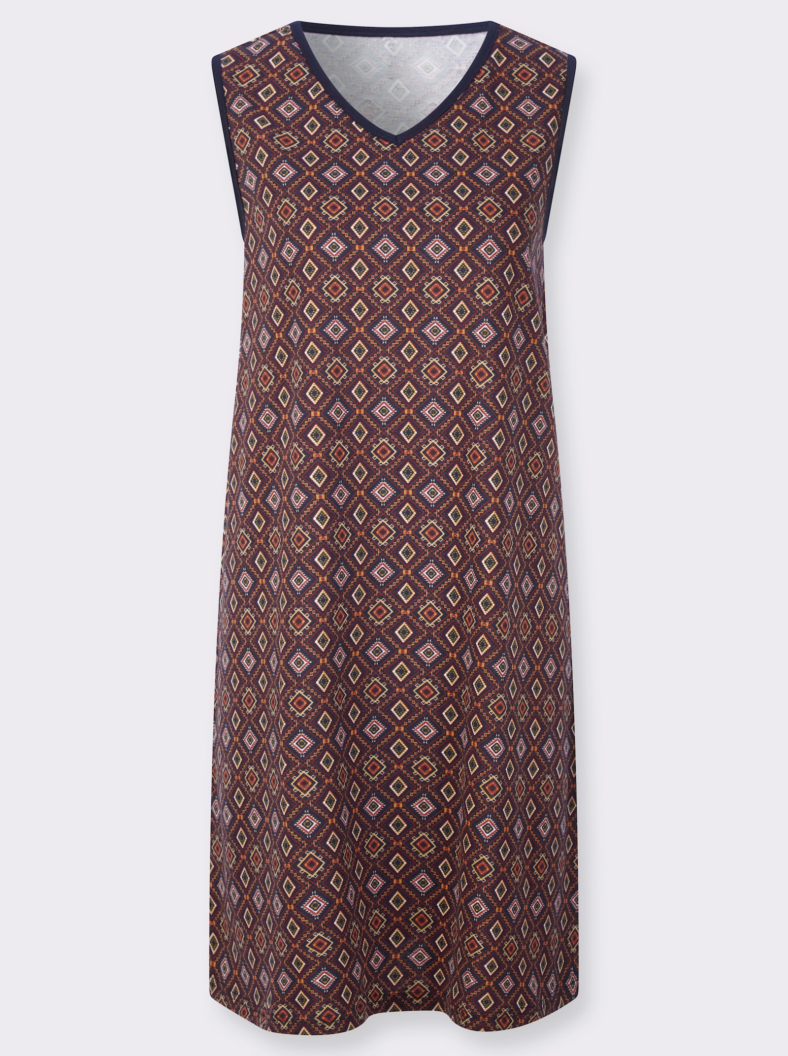 Nachthemd met grafische print - marine/apricot bedrukt