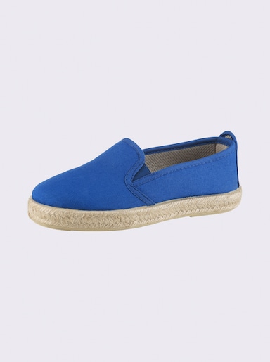 Slipper aus Textil, Weite F - mittelblau