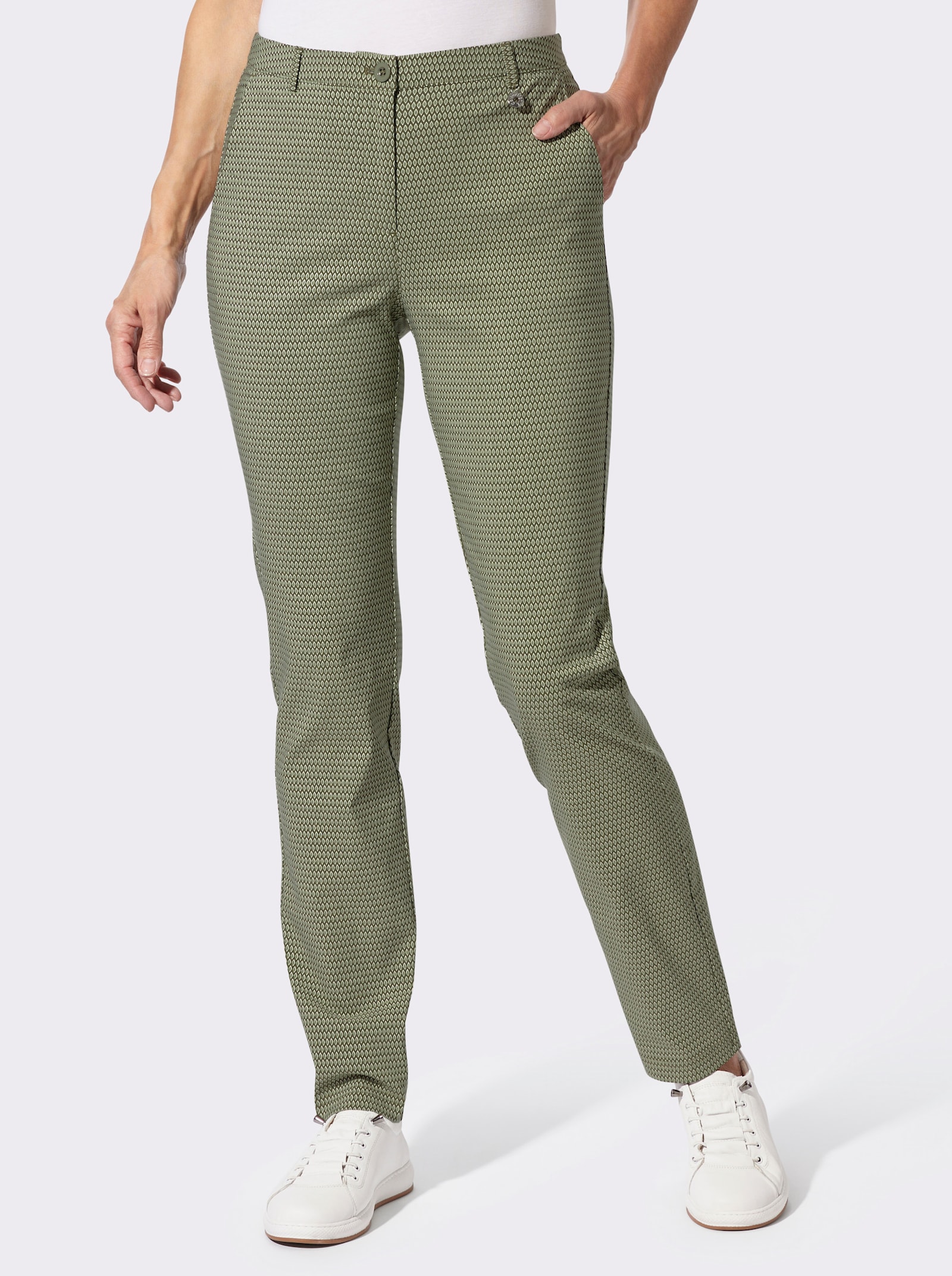 Bengalinhose - khaki-schilf-gemustert