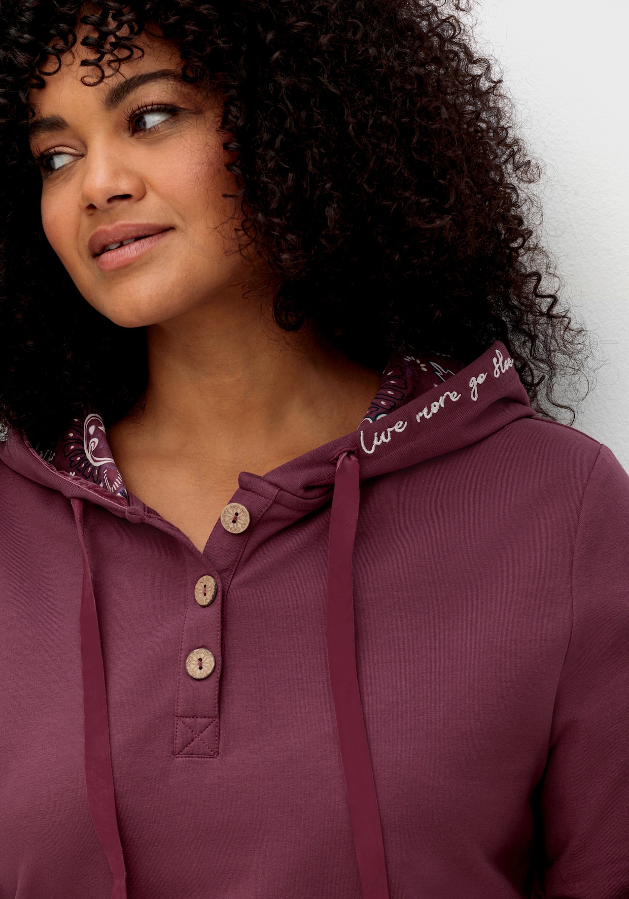 sheego by Joe Browns Kapuzensweatshirt - weinrot