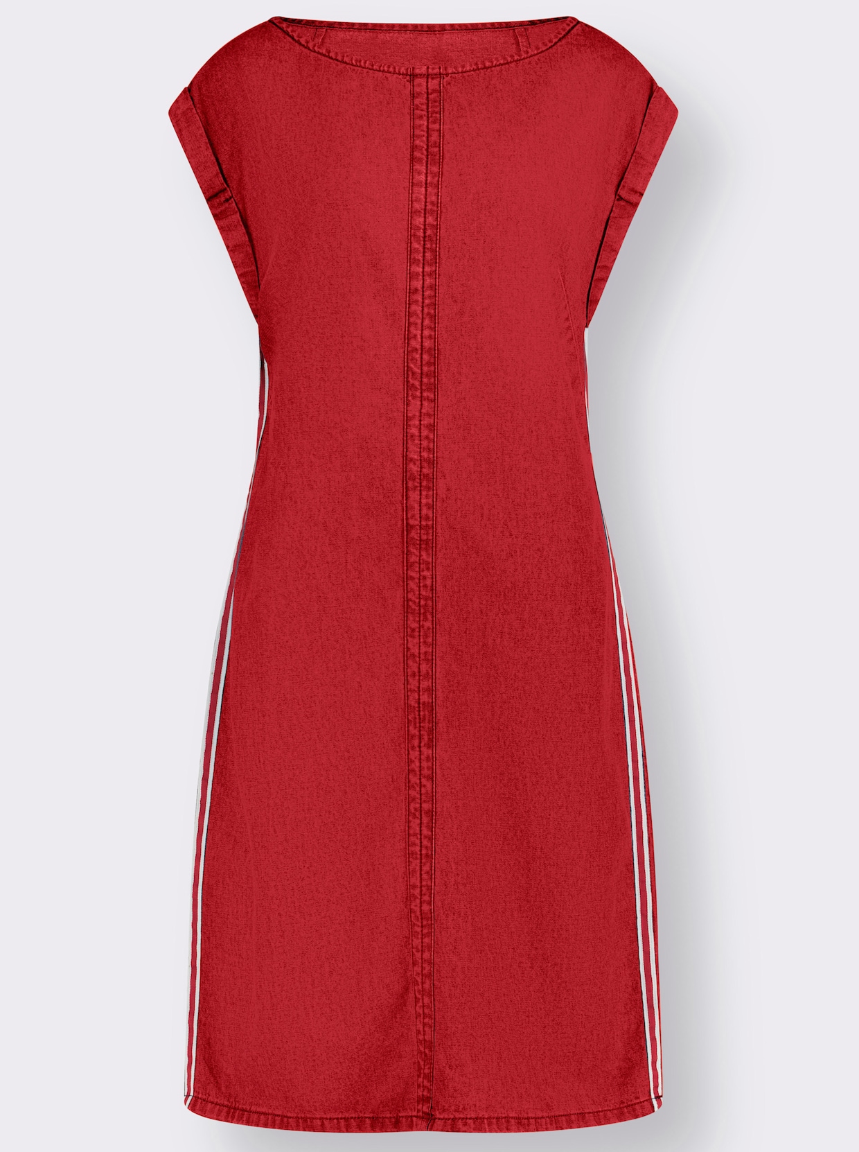 Džínsové šaty - čerešňová červená