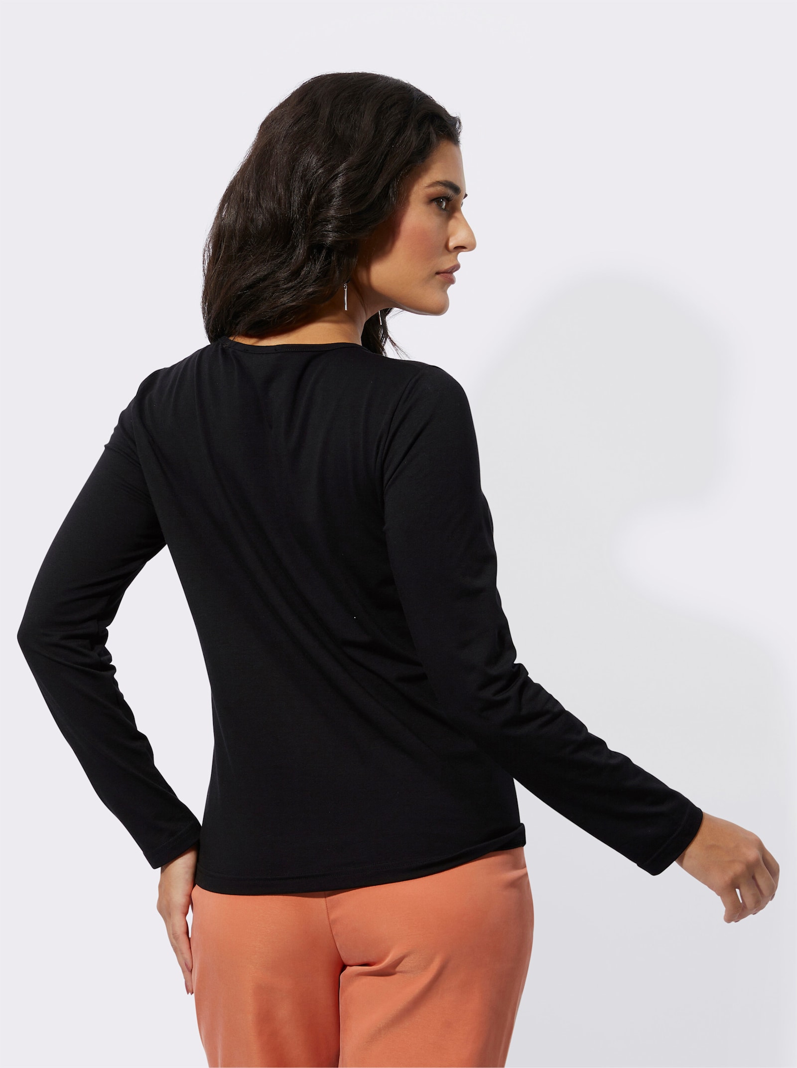 Langarmshirt mit Cut-outs - schwarz