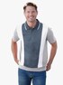 Poloshirt - hellgrau-meliert-weiß-rauchblau