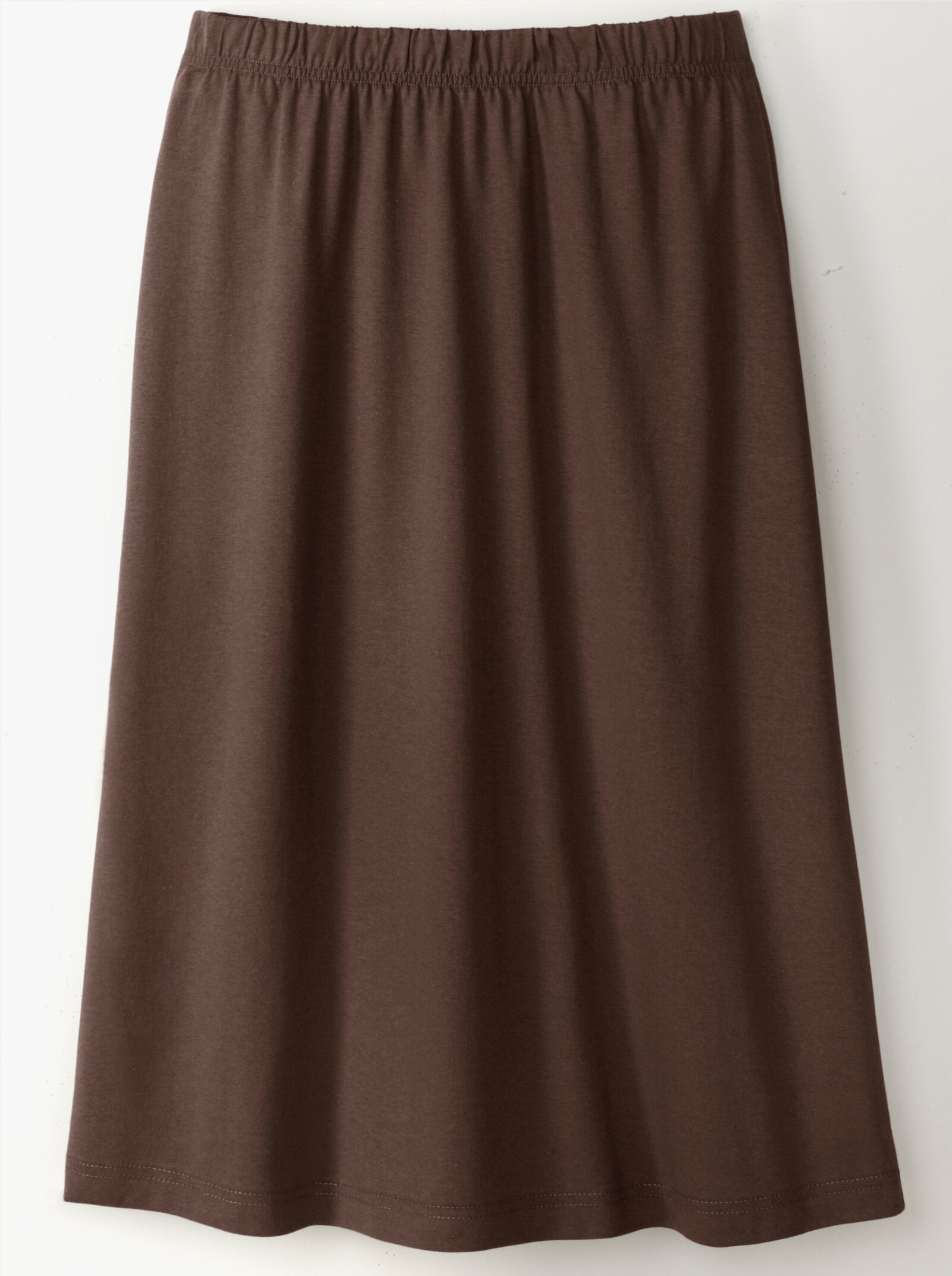 Jerseyrok met comfortband rondom - chocobruin
