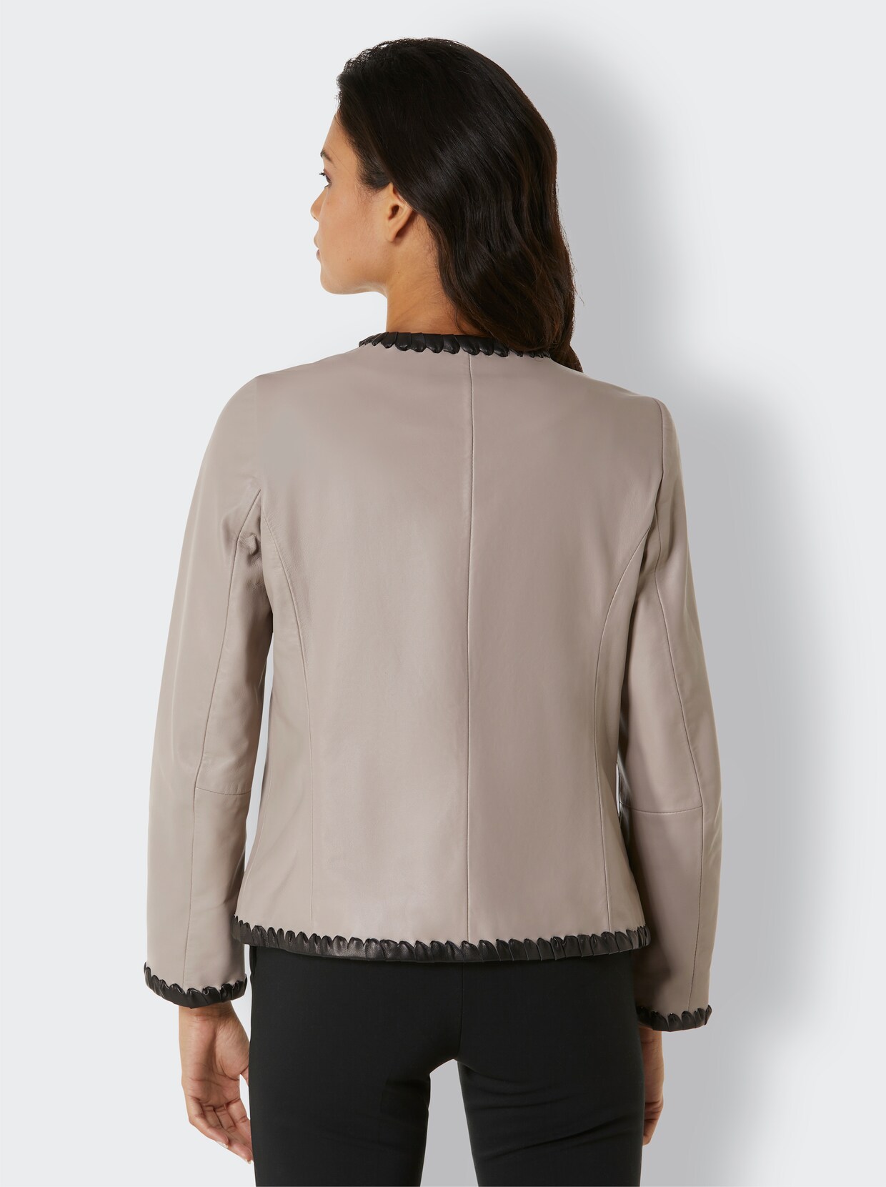 Creation L Premium Lammnappa-Lederblazer - sesam-schwarz