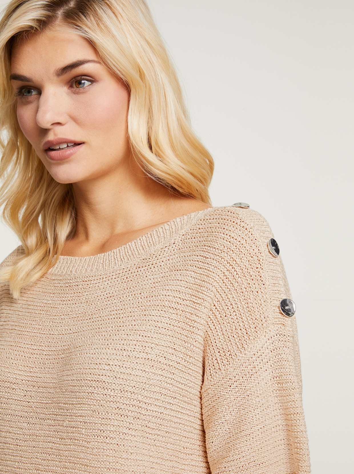 heine Pullover met korte mouwen - zand