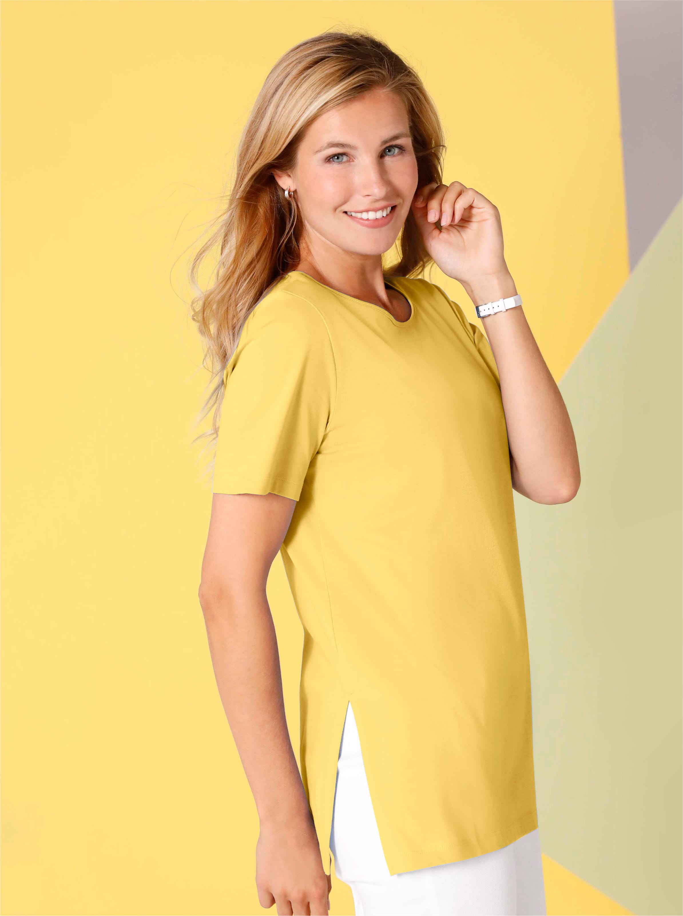 Witt Damen Longshirt, gelb