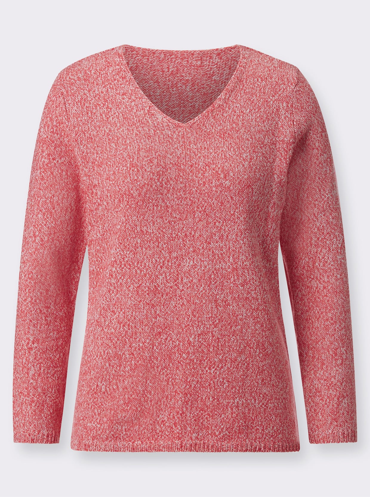 Pletený svetr - korálová-melír