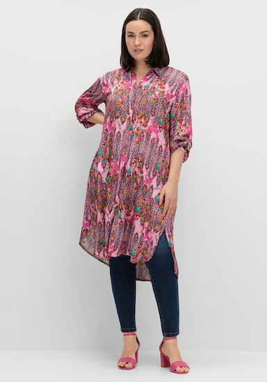 sheego loves miss goodlife Longbluse - pink gemustert