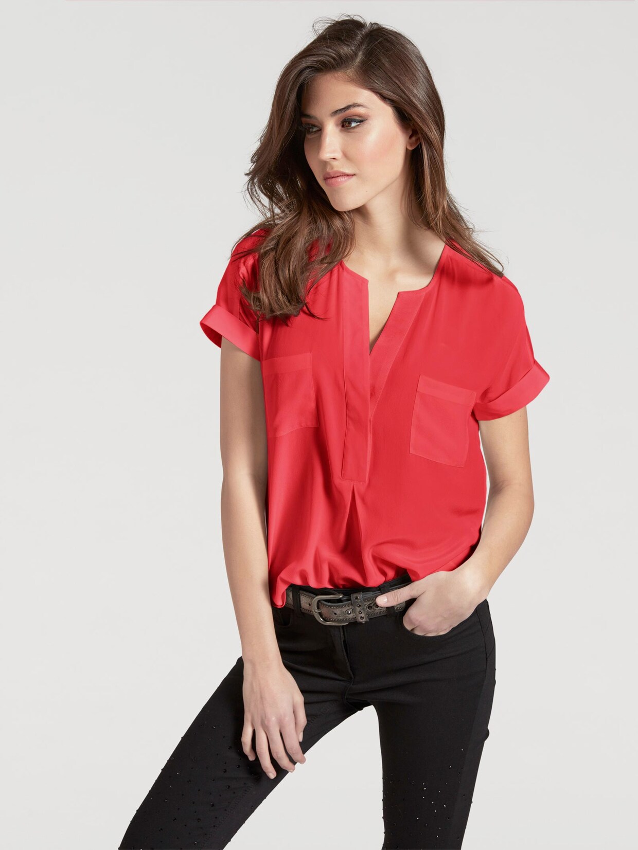 Linea Tesini Zijden blouse - rood