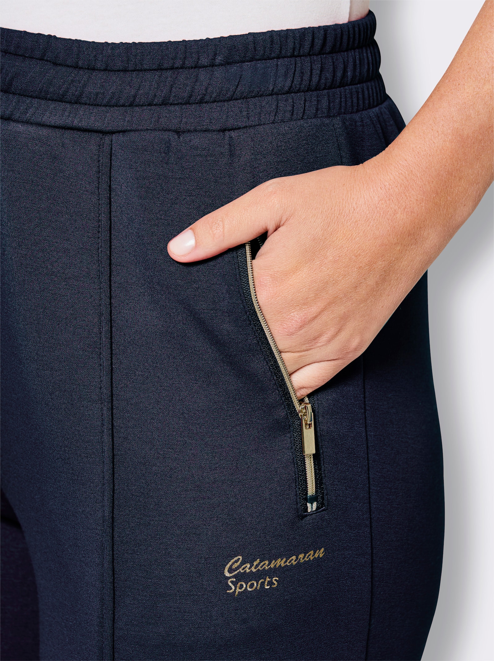 Catamaran Sports Freizeithose mit Kontrast-Paspel - marine